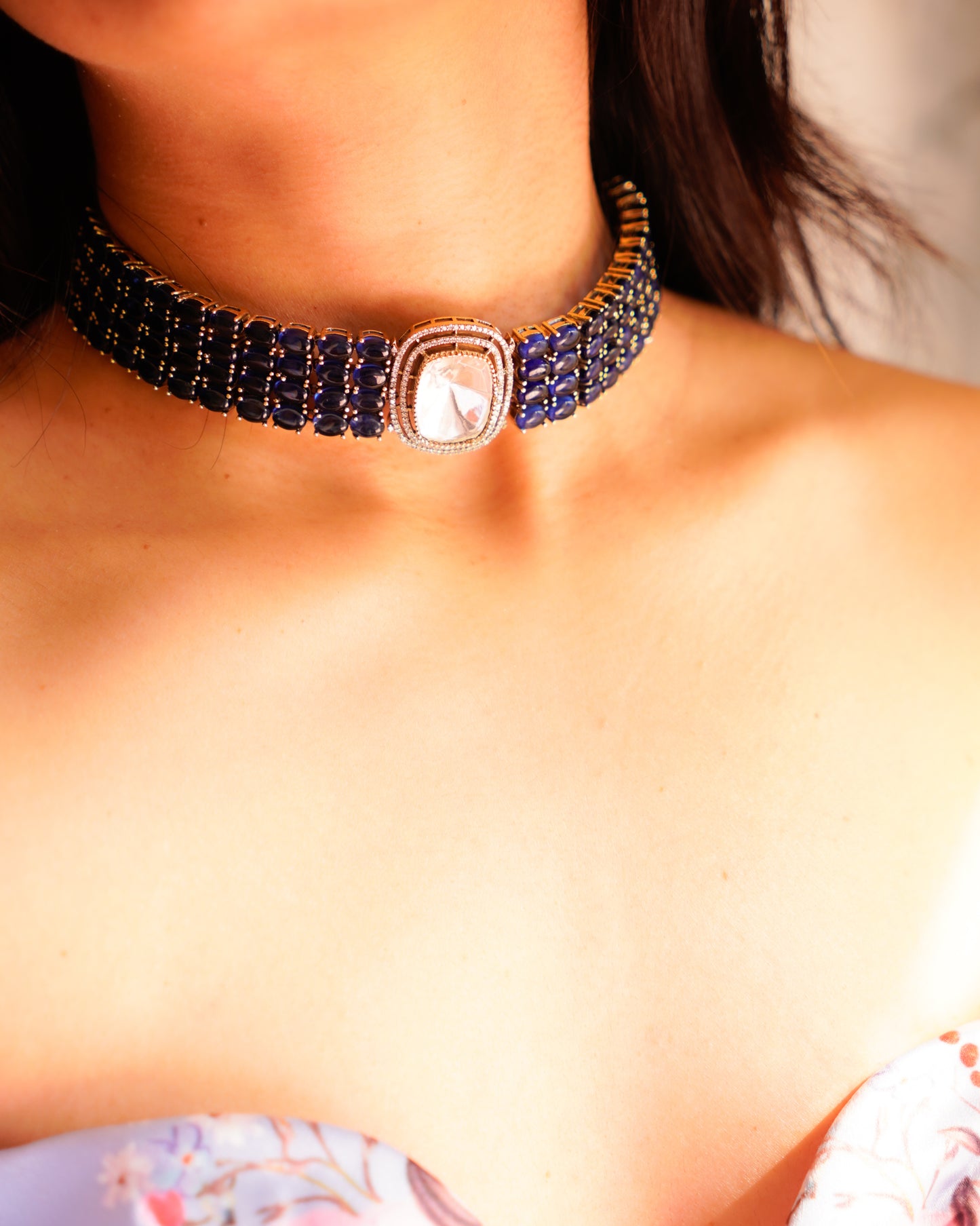 ZIKHIN- Elegant Diva Choker Necklace With Matching Earrings