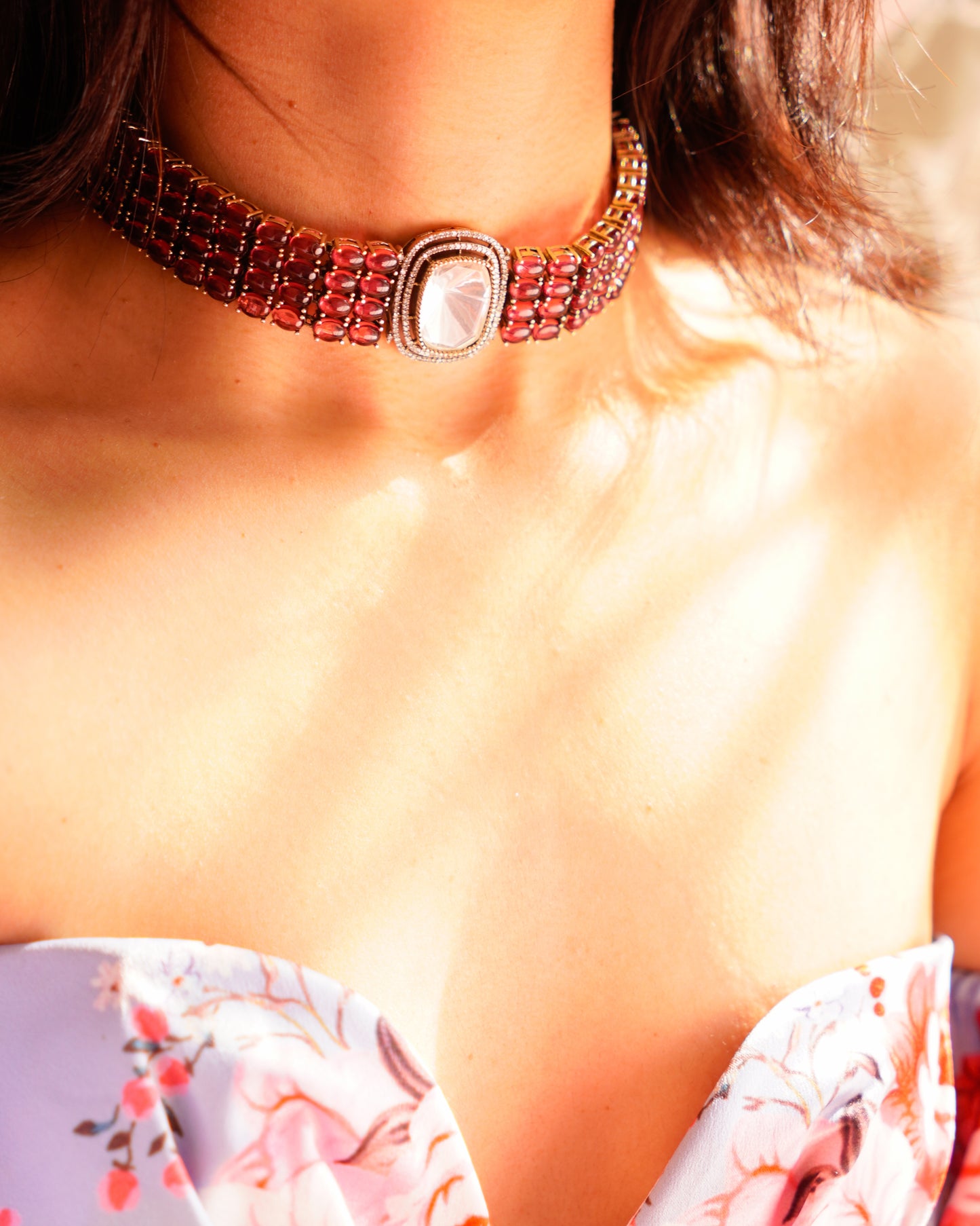 ZIKHIN- Elegant Diva Choker Necklace With Matching Earrings