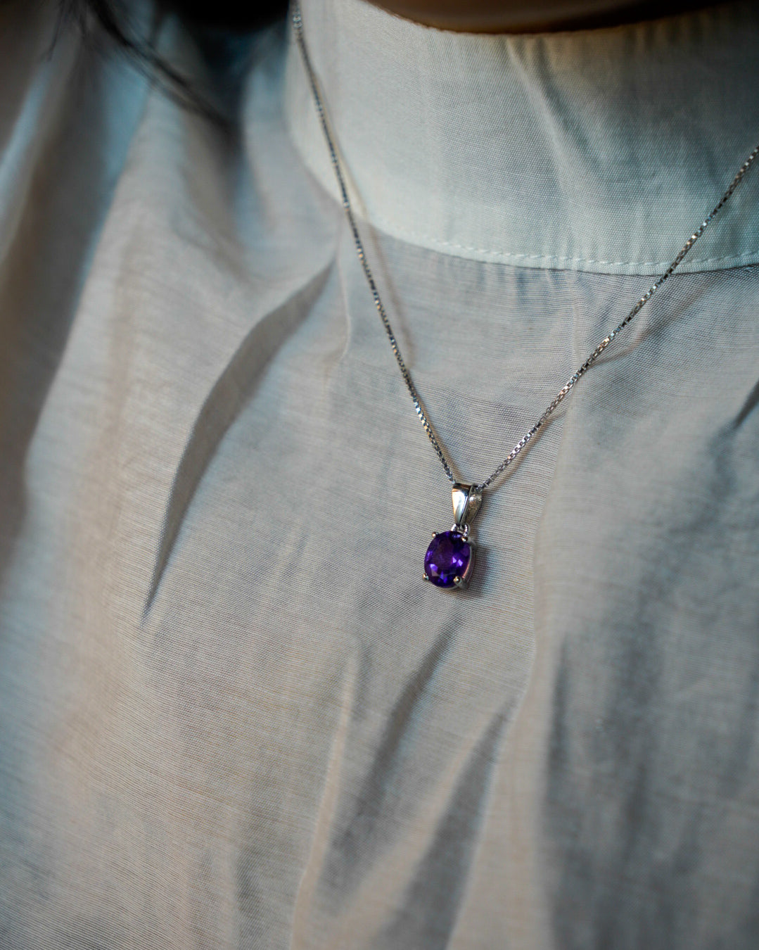 ARTEMIS- Purple Sunset Amethyst Pendant In 925 Silver