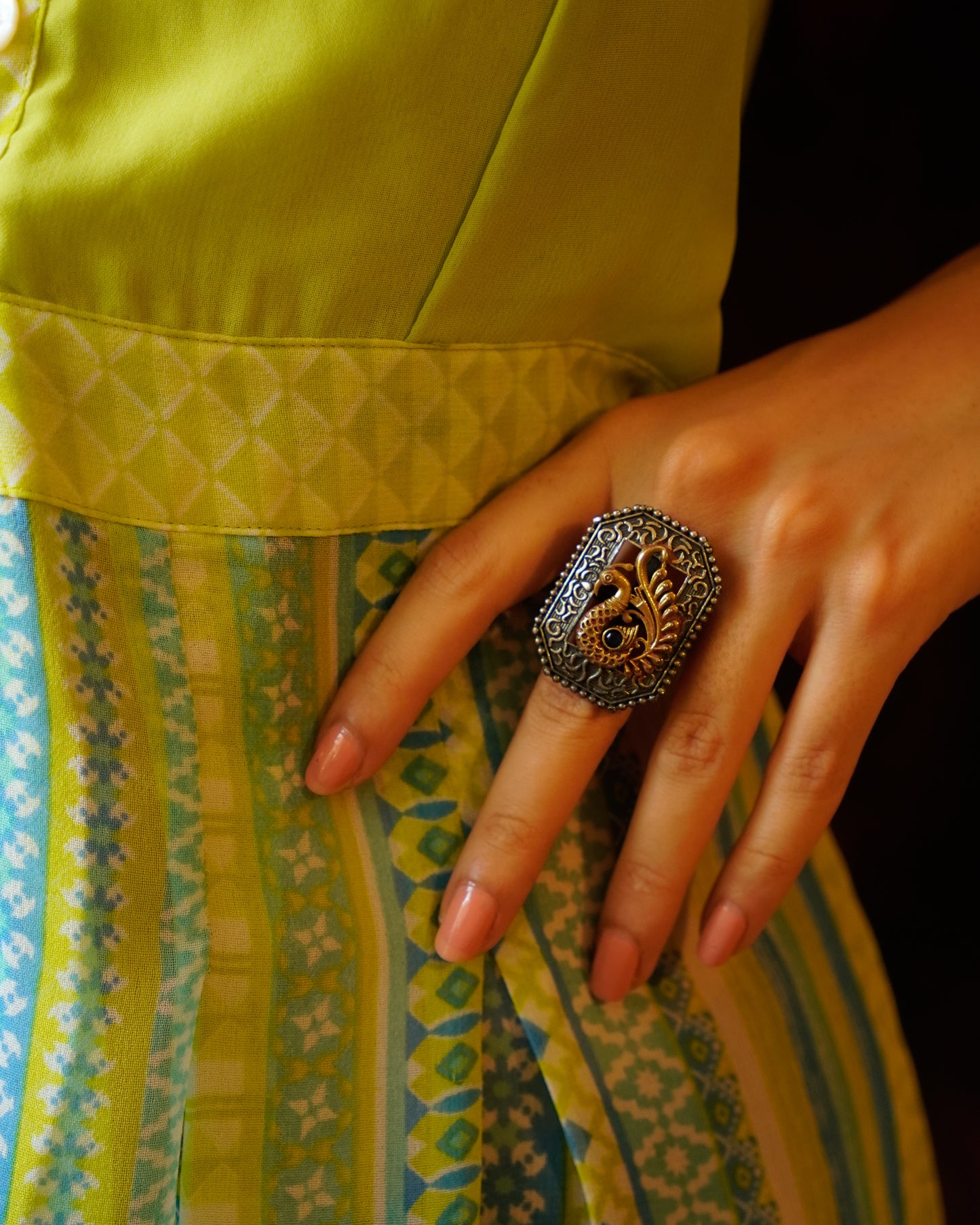 Anassa-Peacock Inspired Ring of Elegance