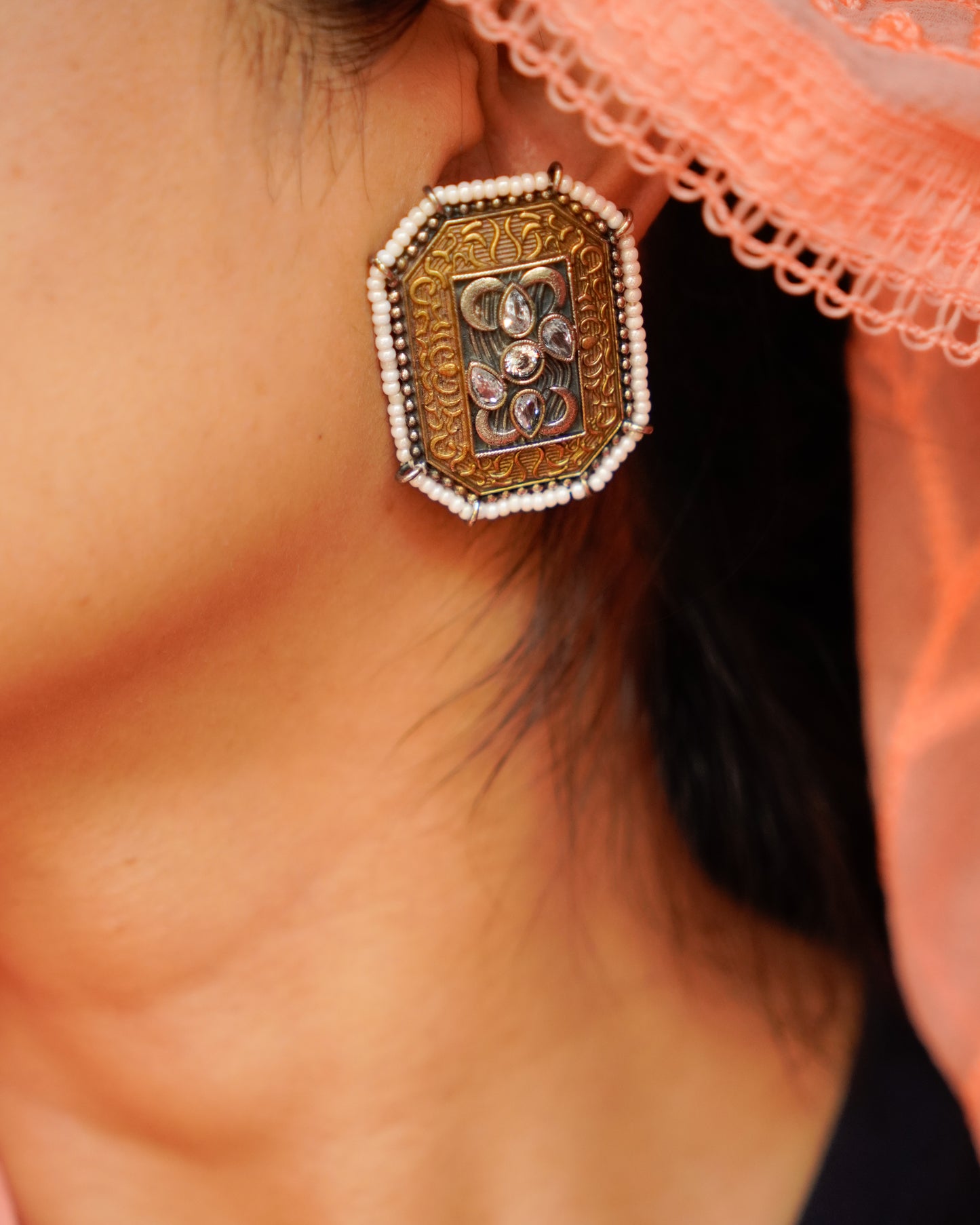 Anassa- Dual Tone Elegant Earrings