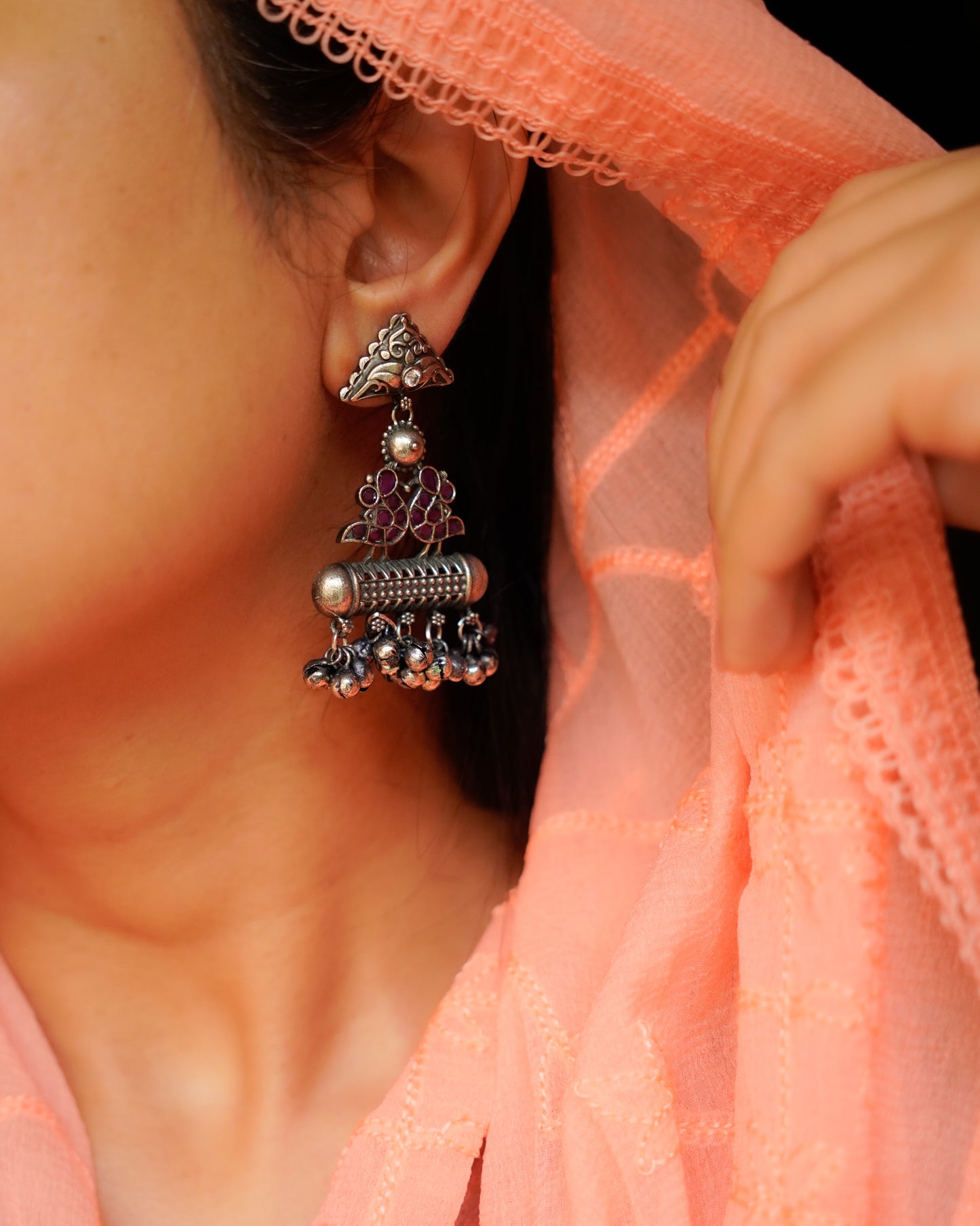 Anassa-Bird Motif Stone Earrings