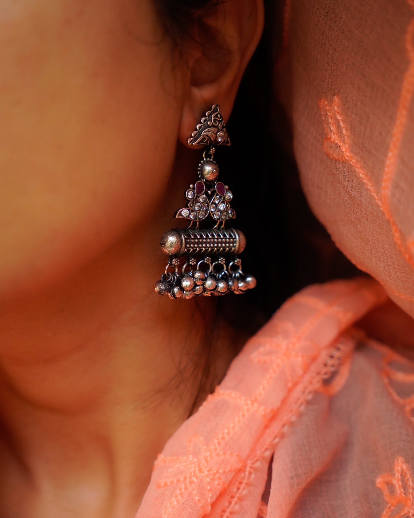 Anassa-Bird Motif Stone Earrings