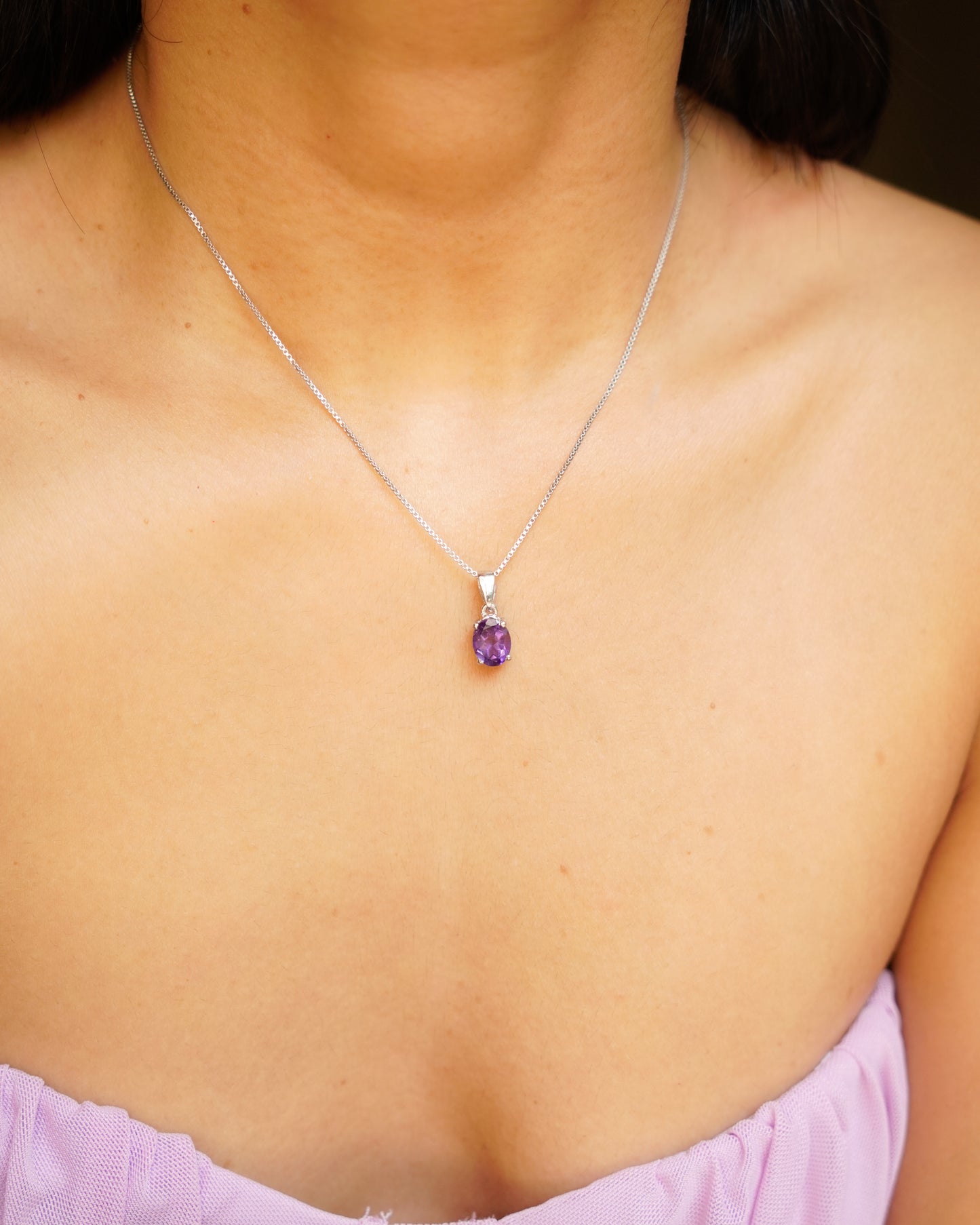 ARTEMIS- Purple Sunset Amethyst Pendant In 925 Silver