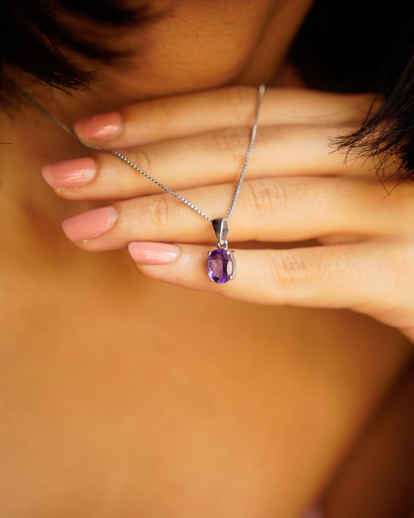 ARTEMIS- Purple Sunset Amethyst Pendant In 925 Silver