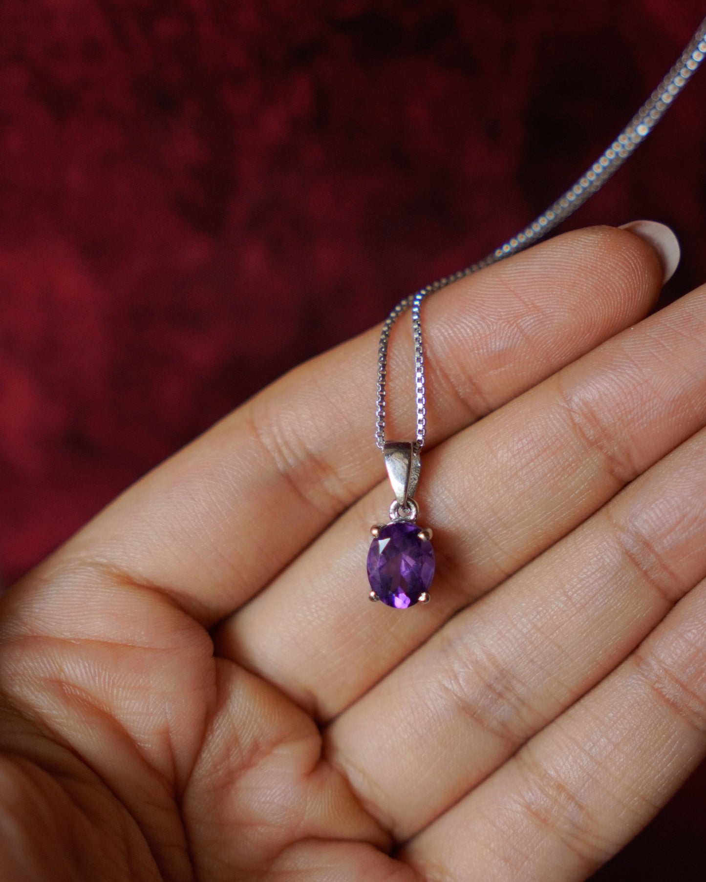 ARTEMIS- Purple Sunset Amethyst Pendant In 925 Silver