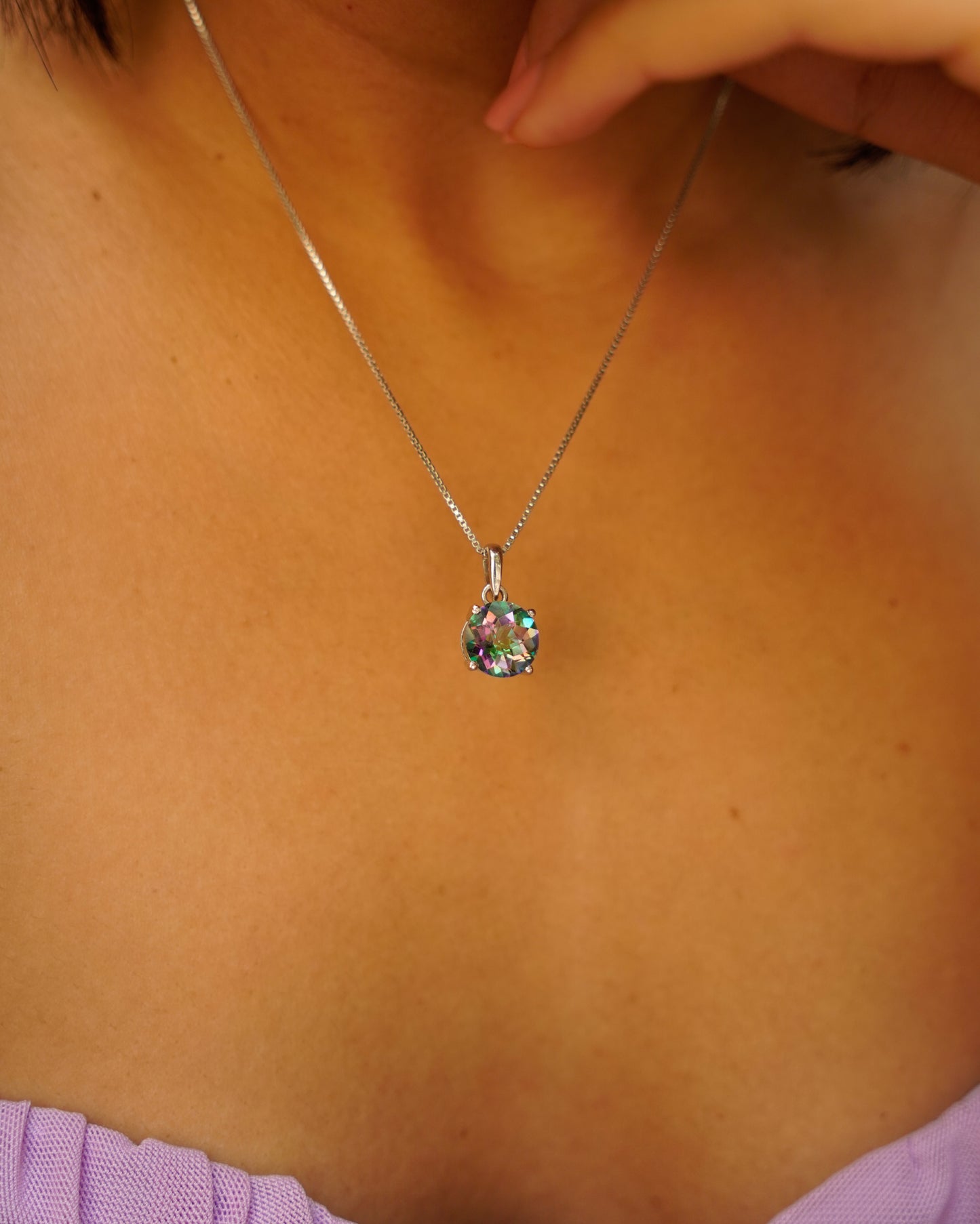 ARTEMIS- Mystic Topaz Pendant In 925 Silver