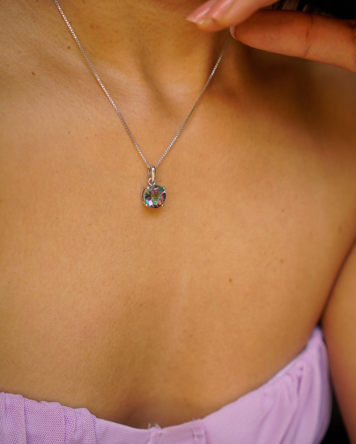 ARTEMIS- Mystic Topaz Pendant In 925 Silver