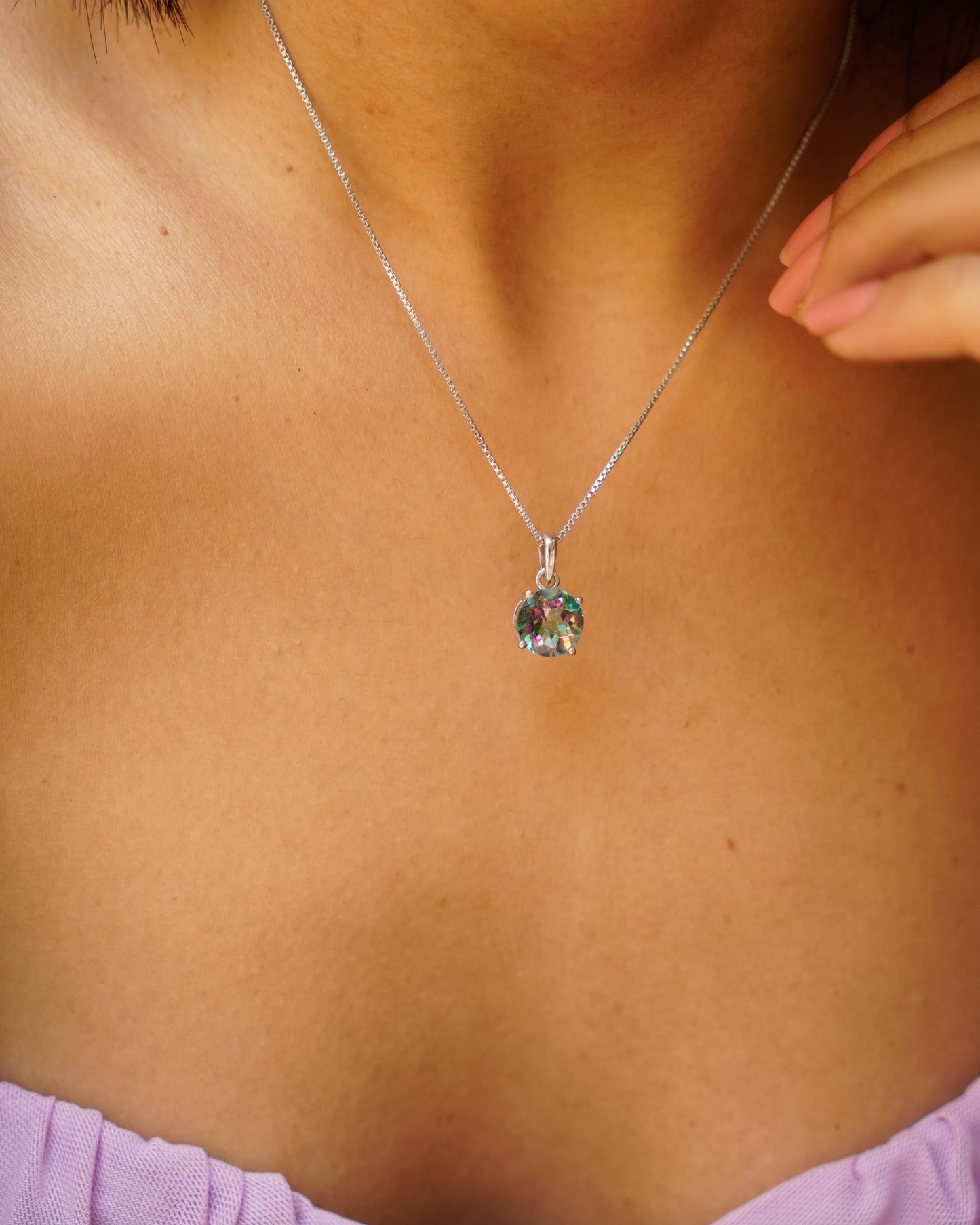 ARTEMIS- Mystic Topaz Pendant In 925 Silver