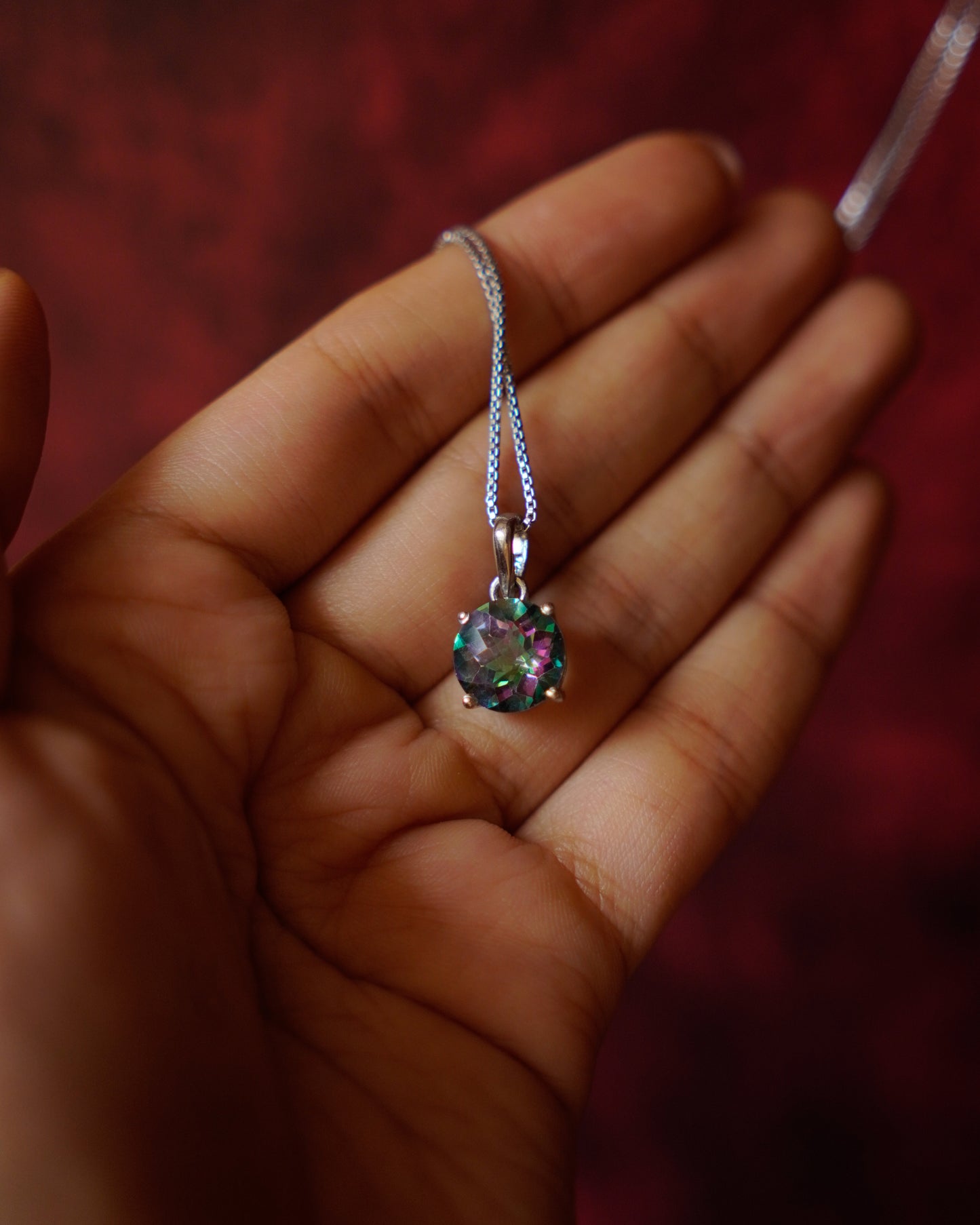 ARTEMIS- Mystic Topaz Pendant In 925 Silver