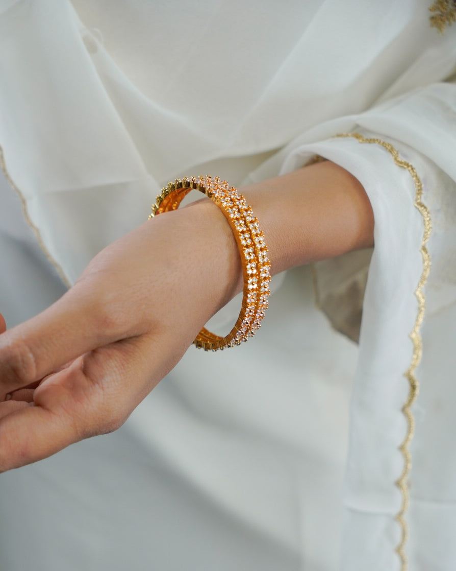 ORO- Beautiful AD Gold Plated Bangles