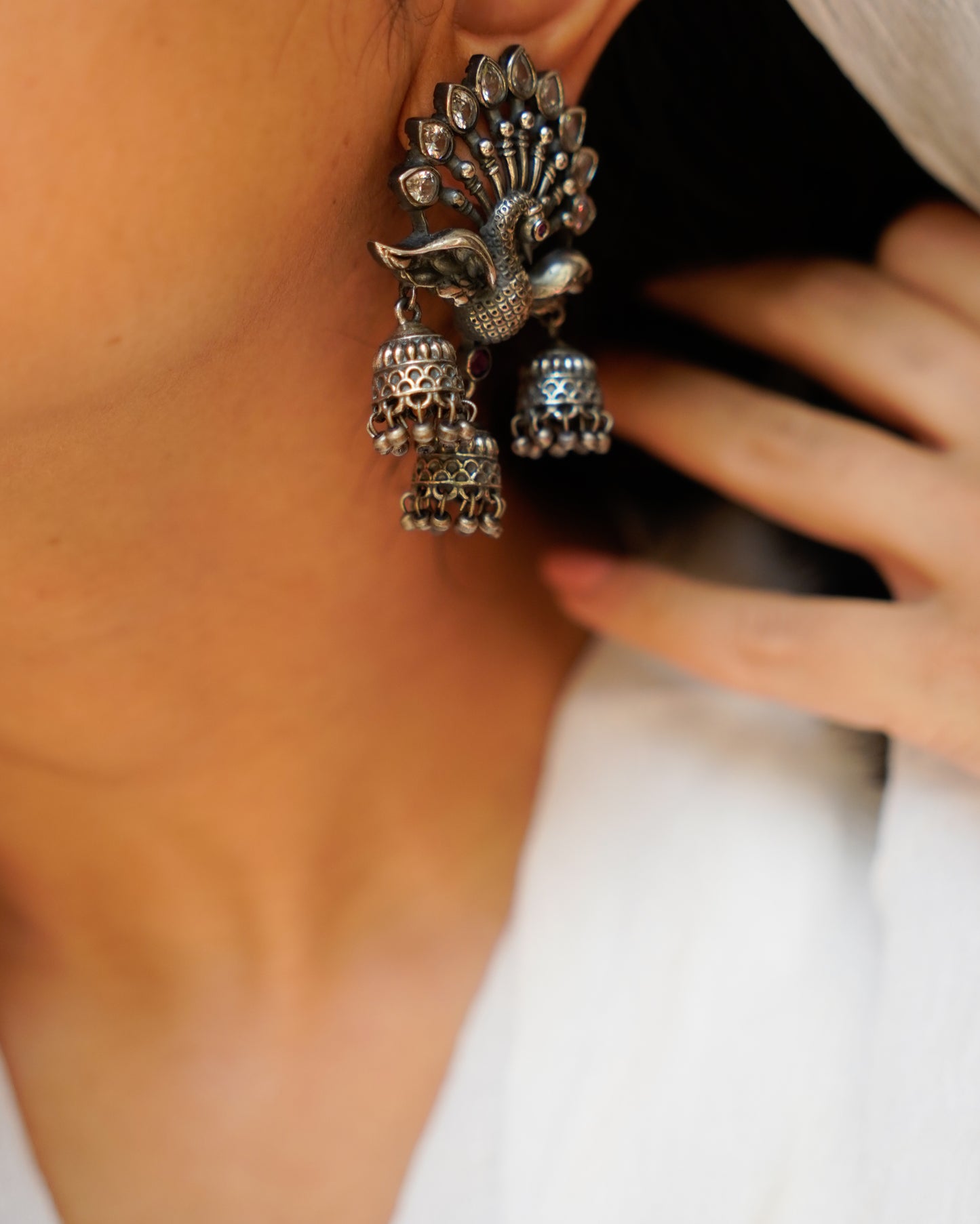 Anassa-Opulent Peacock Earrings
