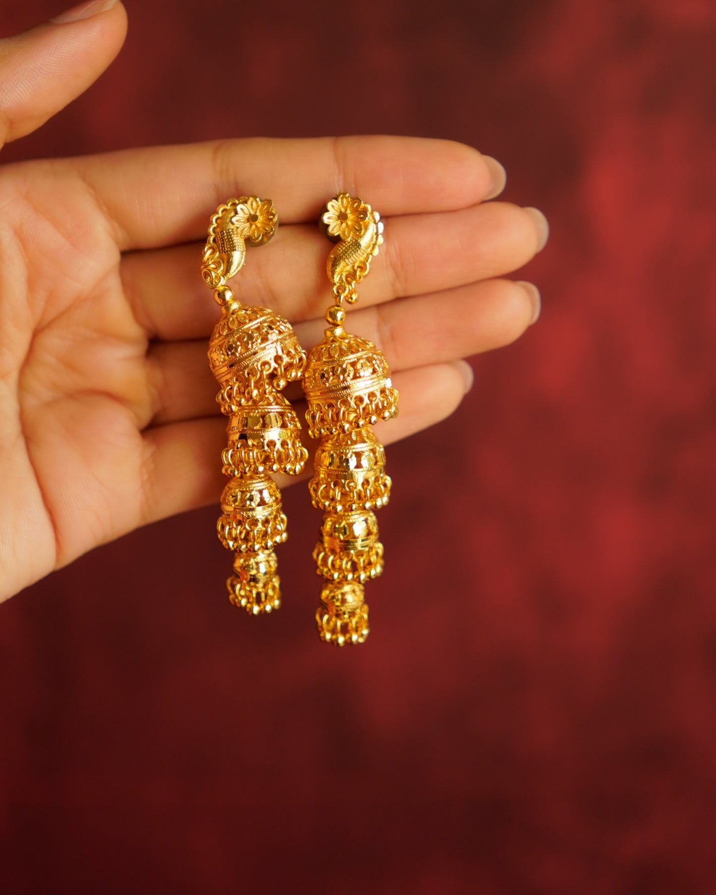 ORO-Gilded Perfection Stunning Gold Jhumka