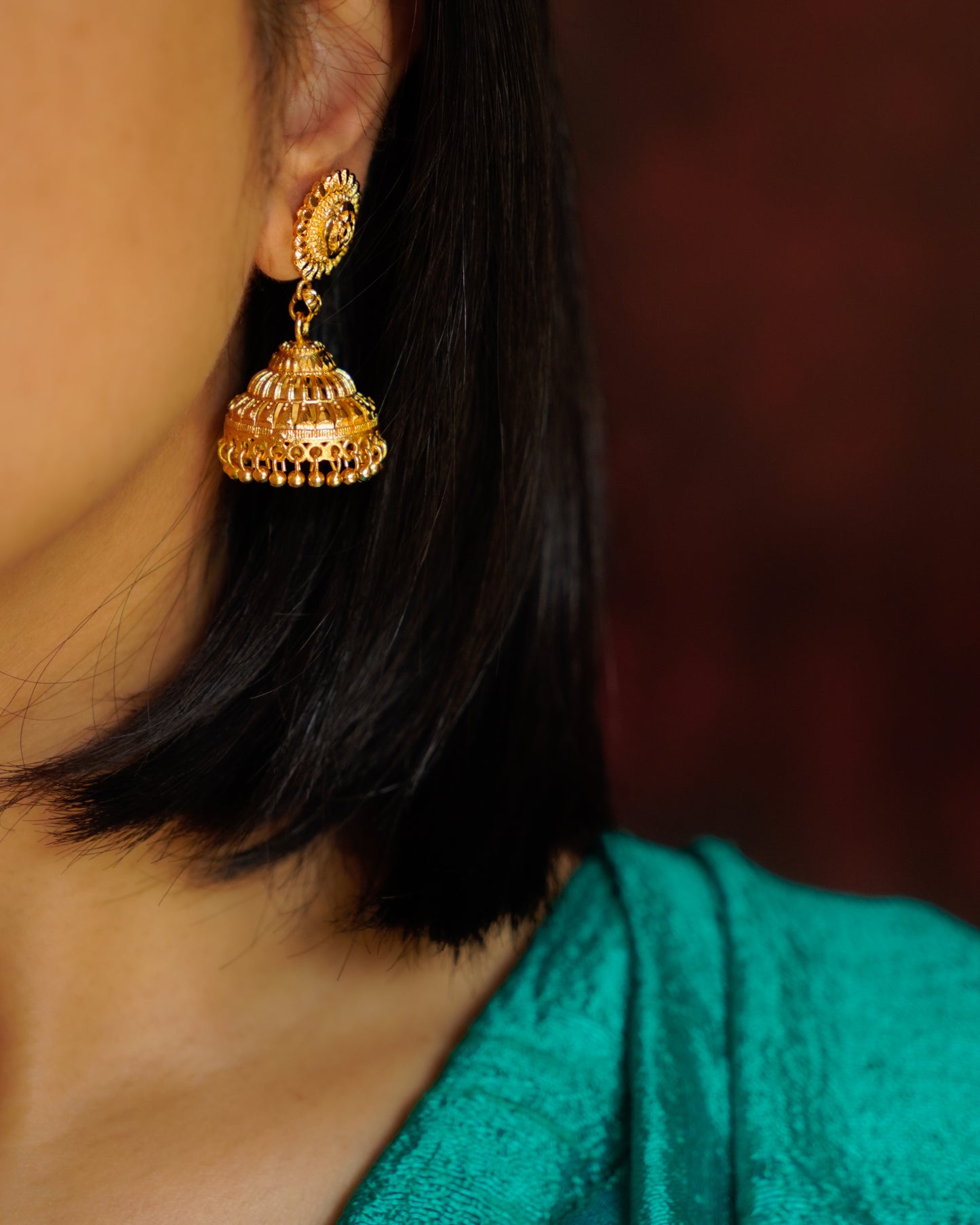 ORO- Luxurious Gold Jhumka Earrings