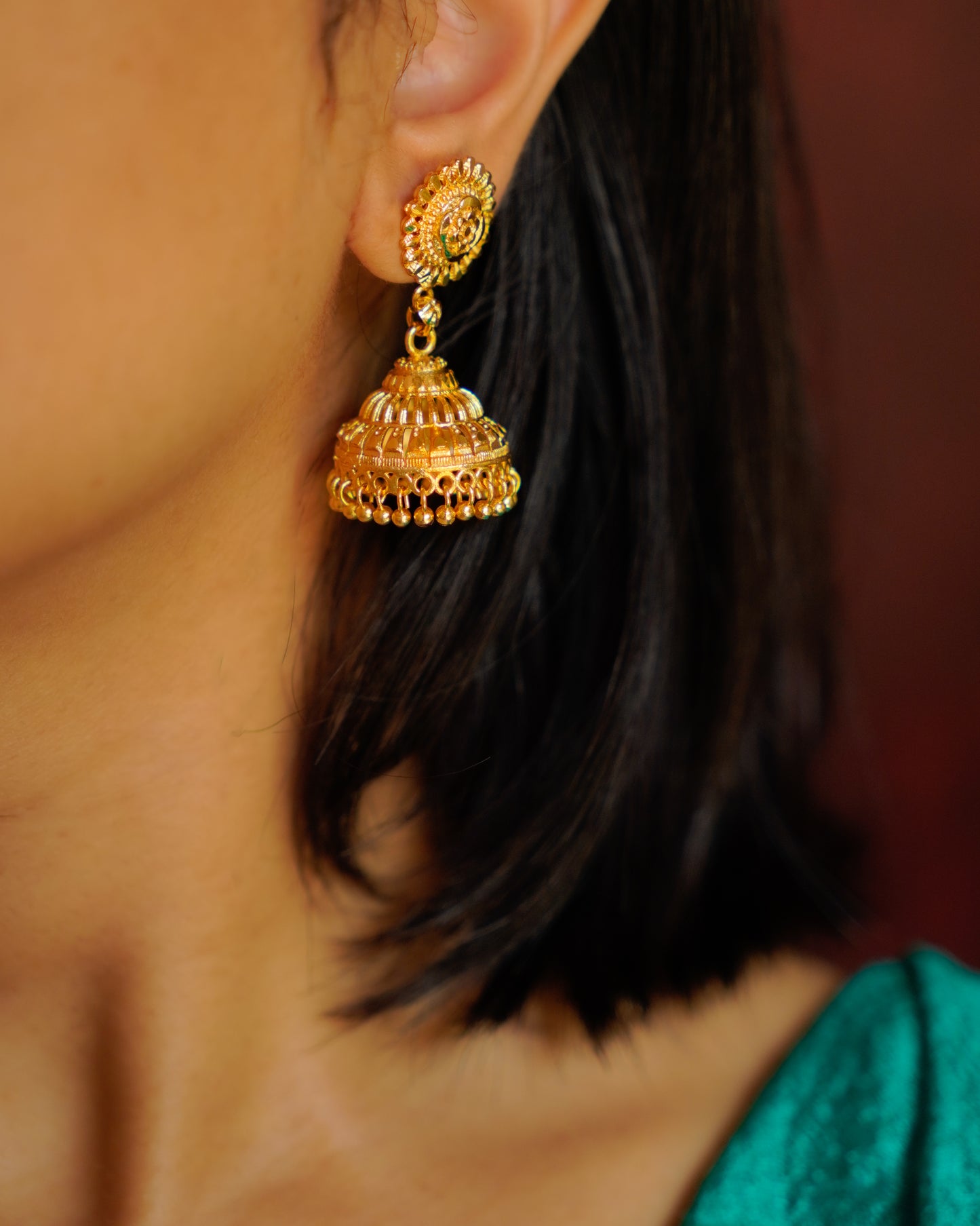ORO- Luxurious Gold Jhumka Earrings