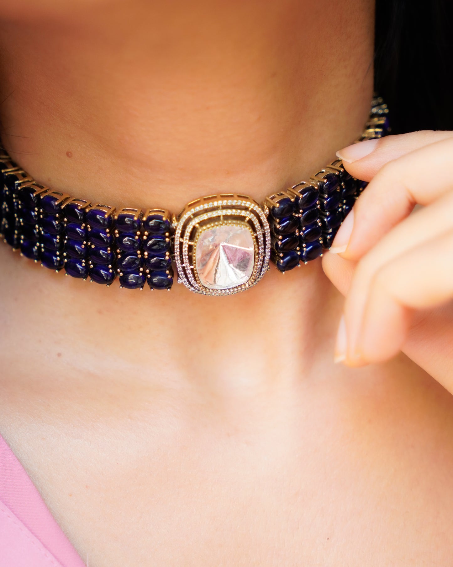 ZIKHIN- Elegant Diva Choker Necklace With Matching Earrings