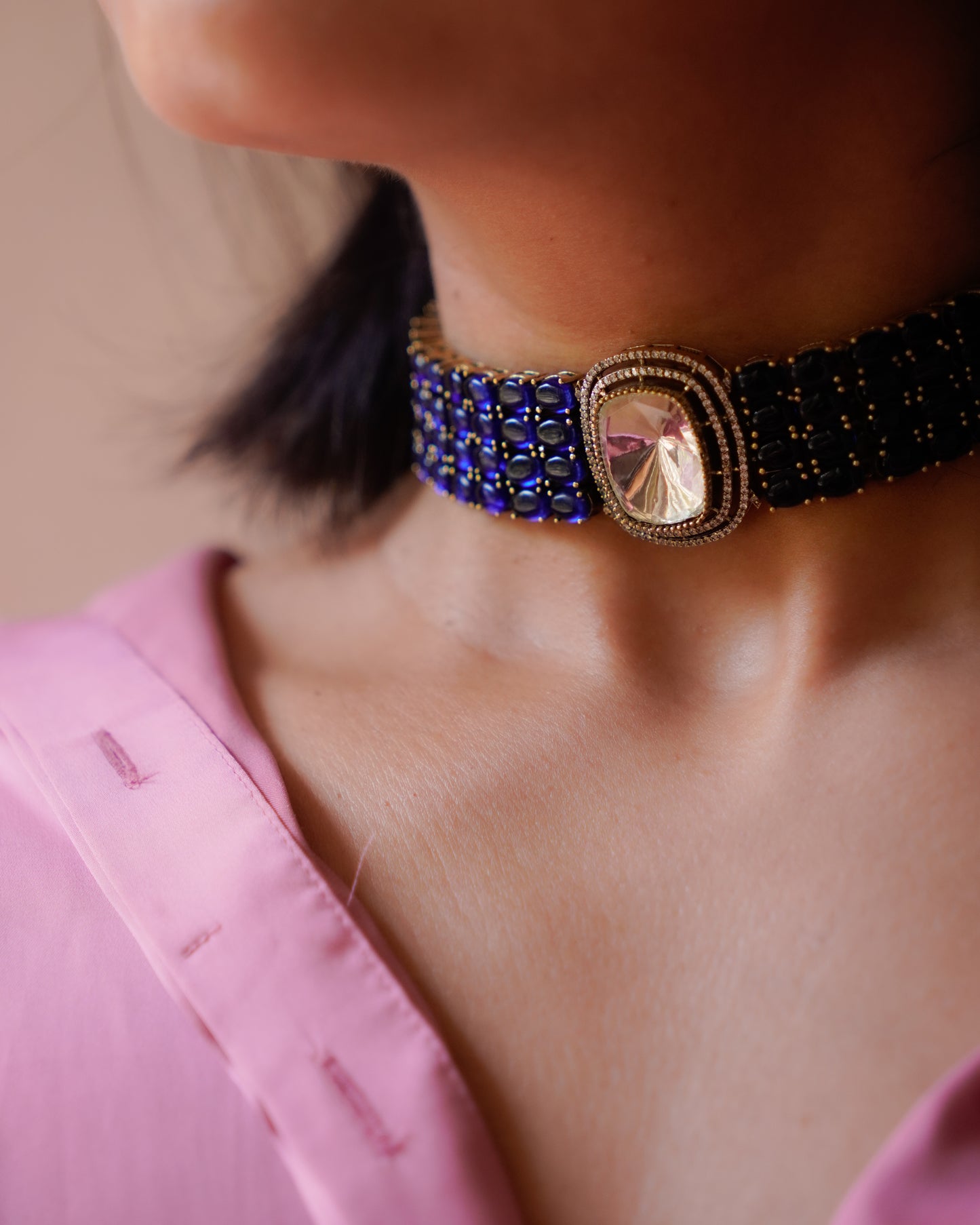 ZIKHIN- Elegant Diva Choker Necklace With Matching Earrings