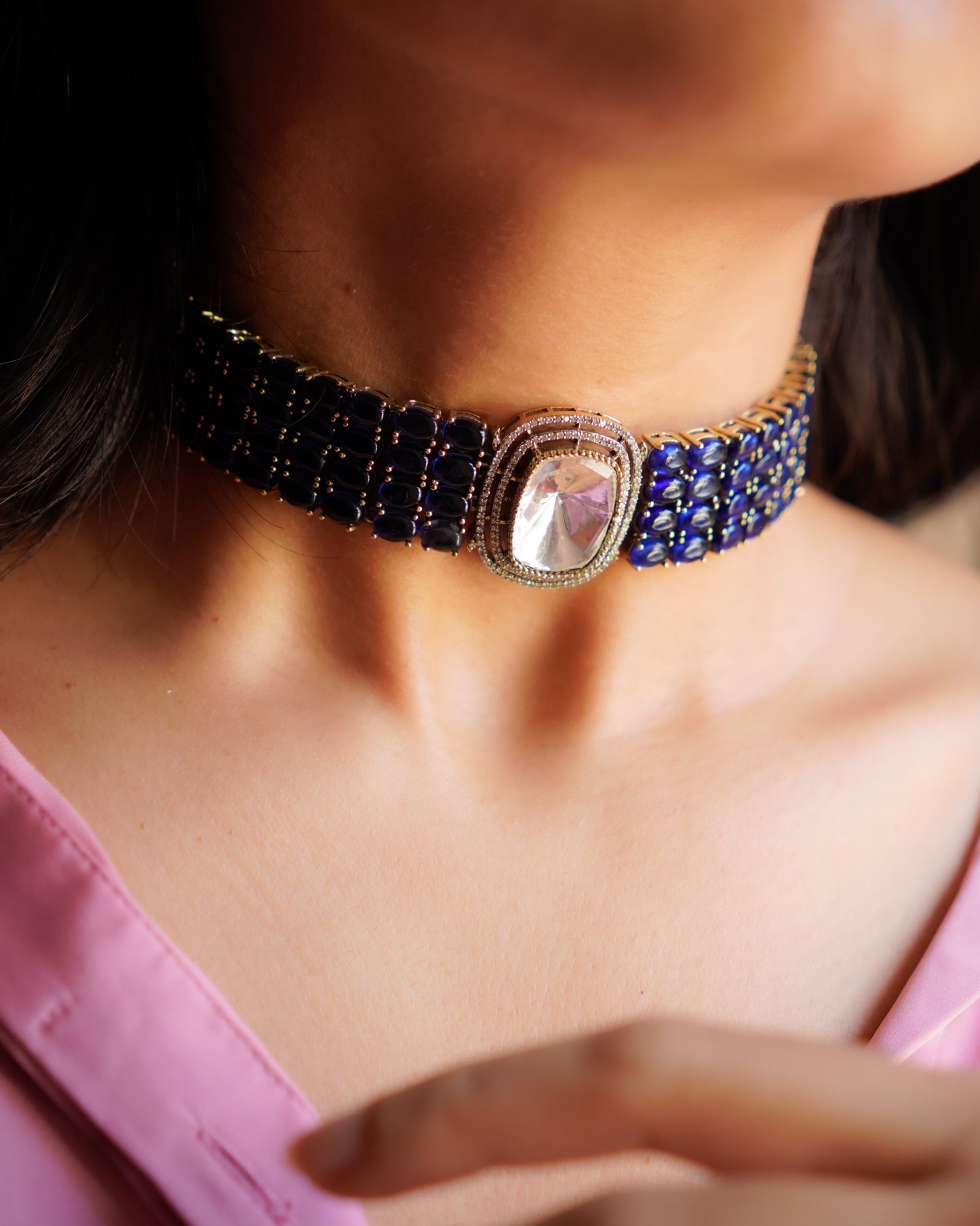 ZIKHIN- Elegant Diva Choker Necklace With Matching Earrings