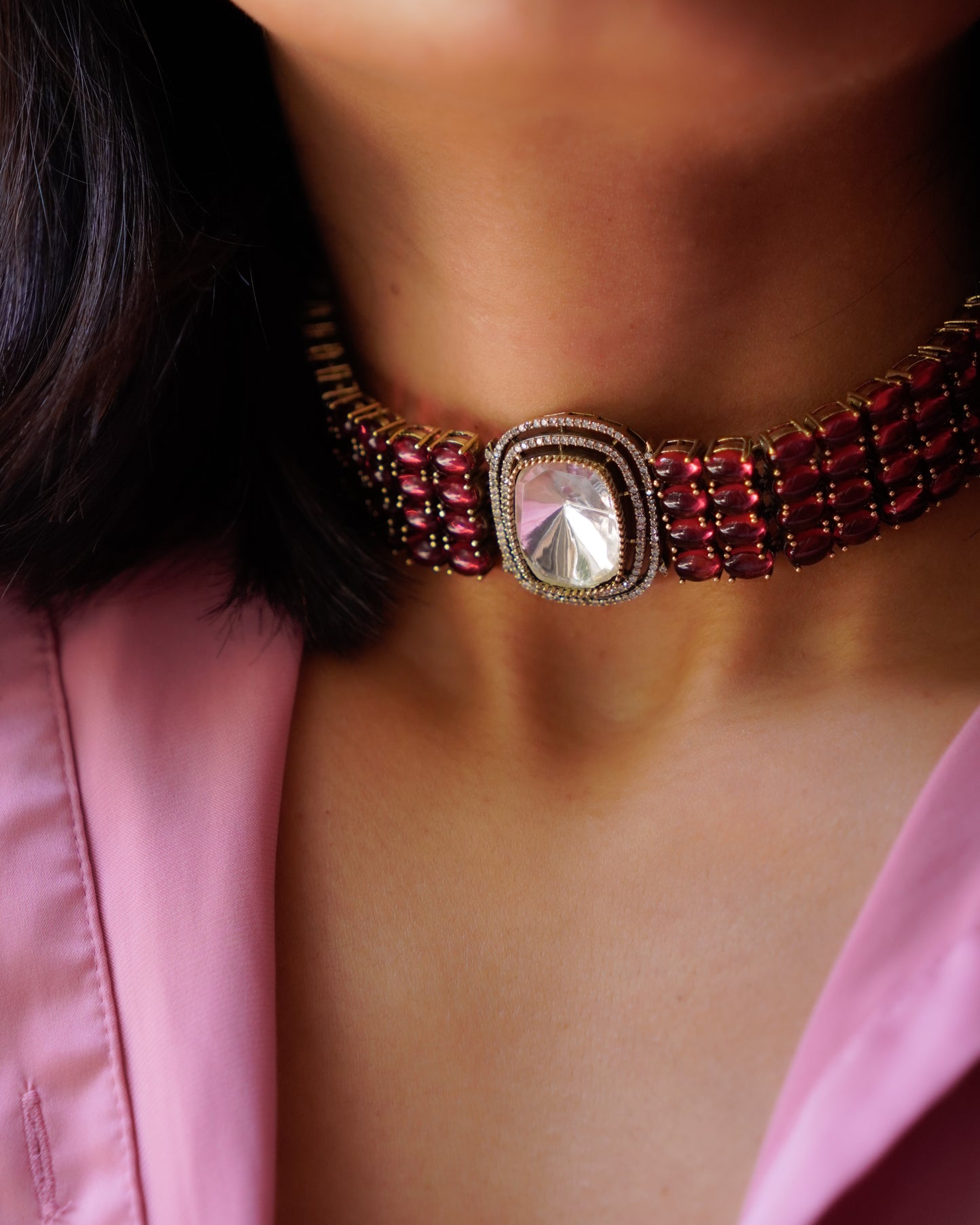 ZIKHIN- Elegant Diva Choker Necklace With Matching Earrings