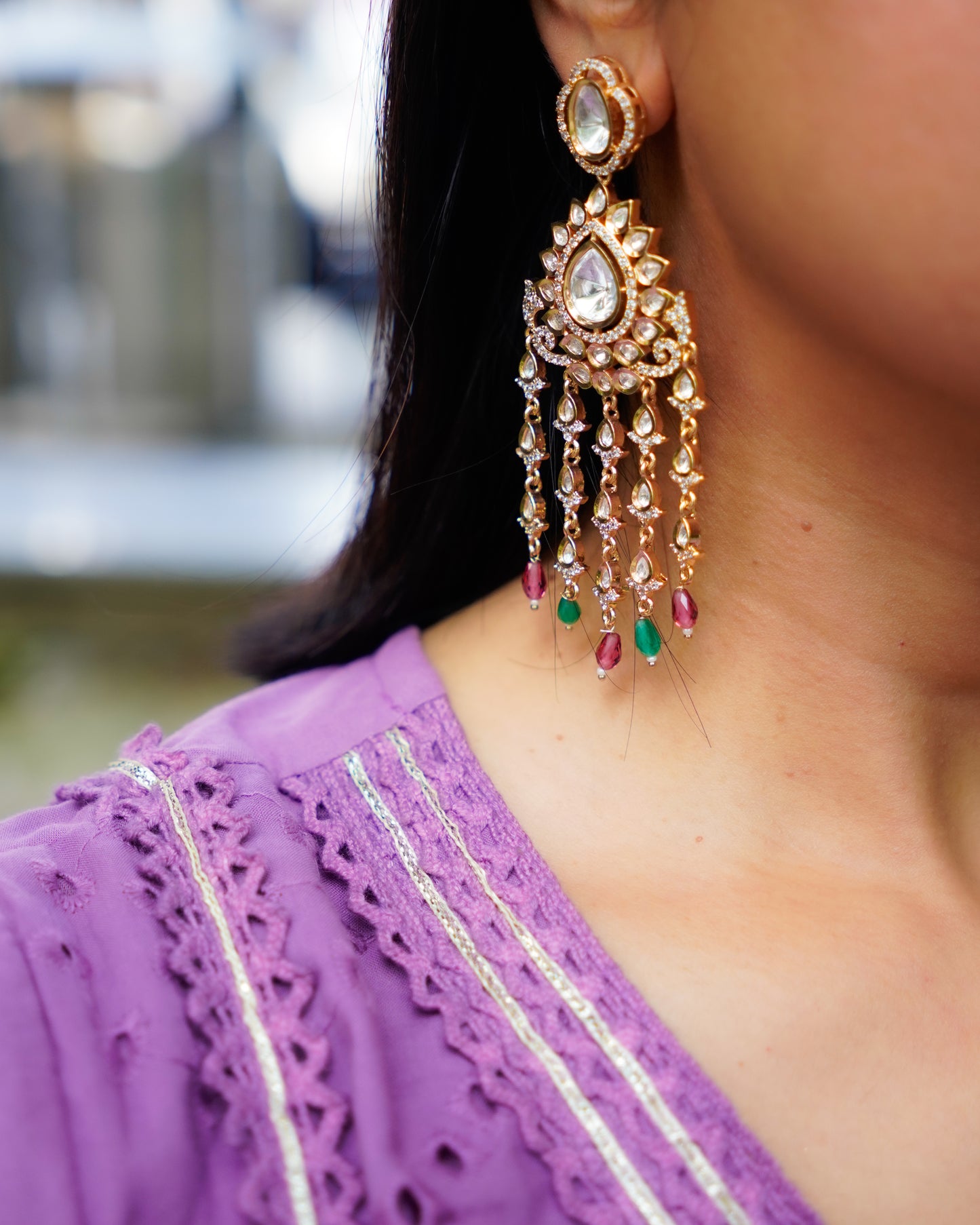 ROOP – Chandrika Kundan Statement Earrings