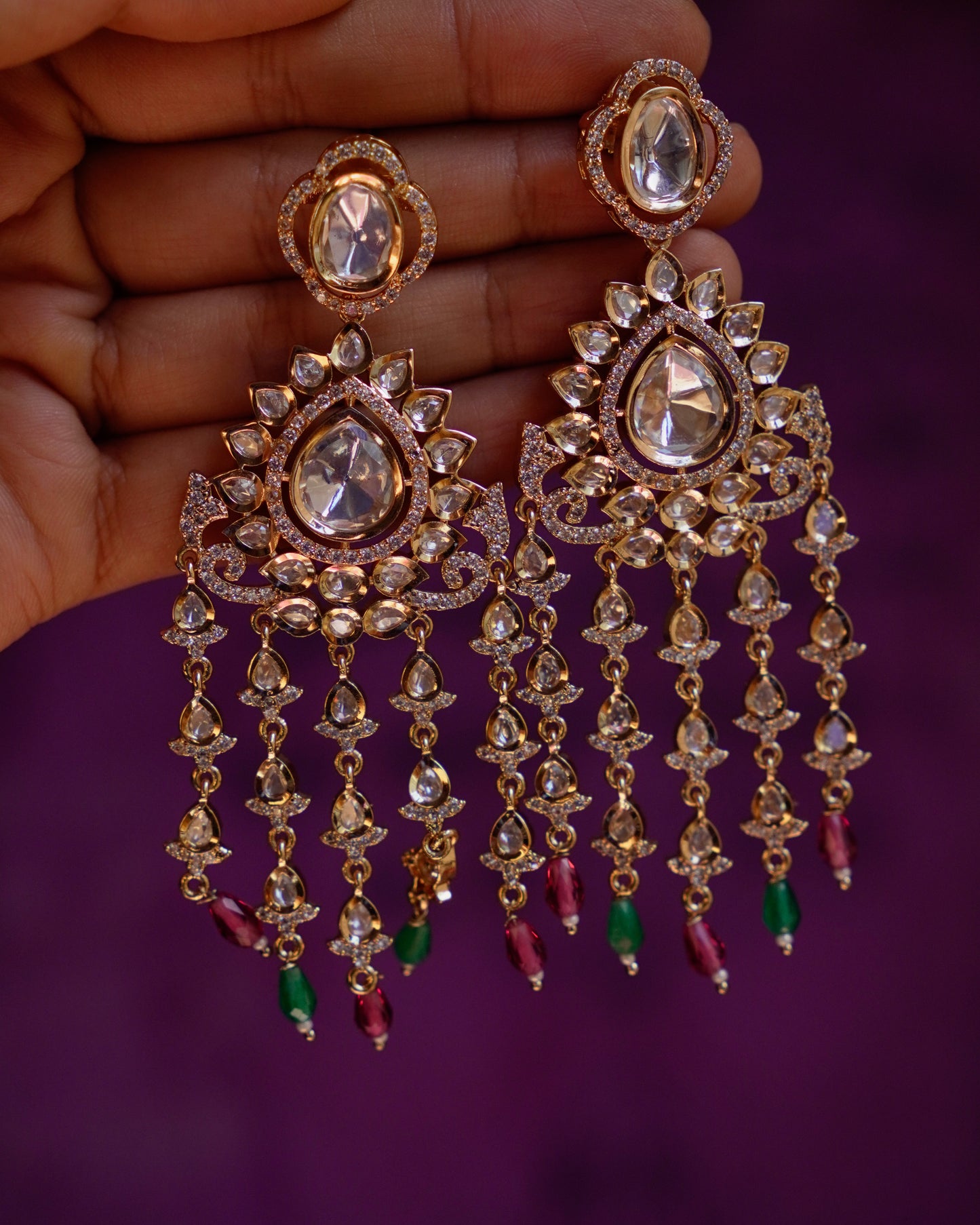 ROOP – Chandrika Kundan Statement Earrings