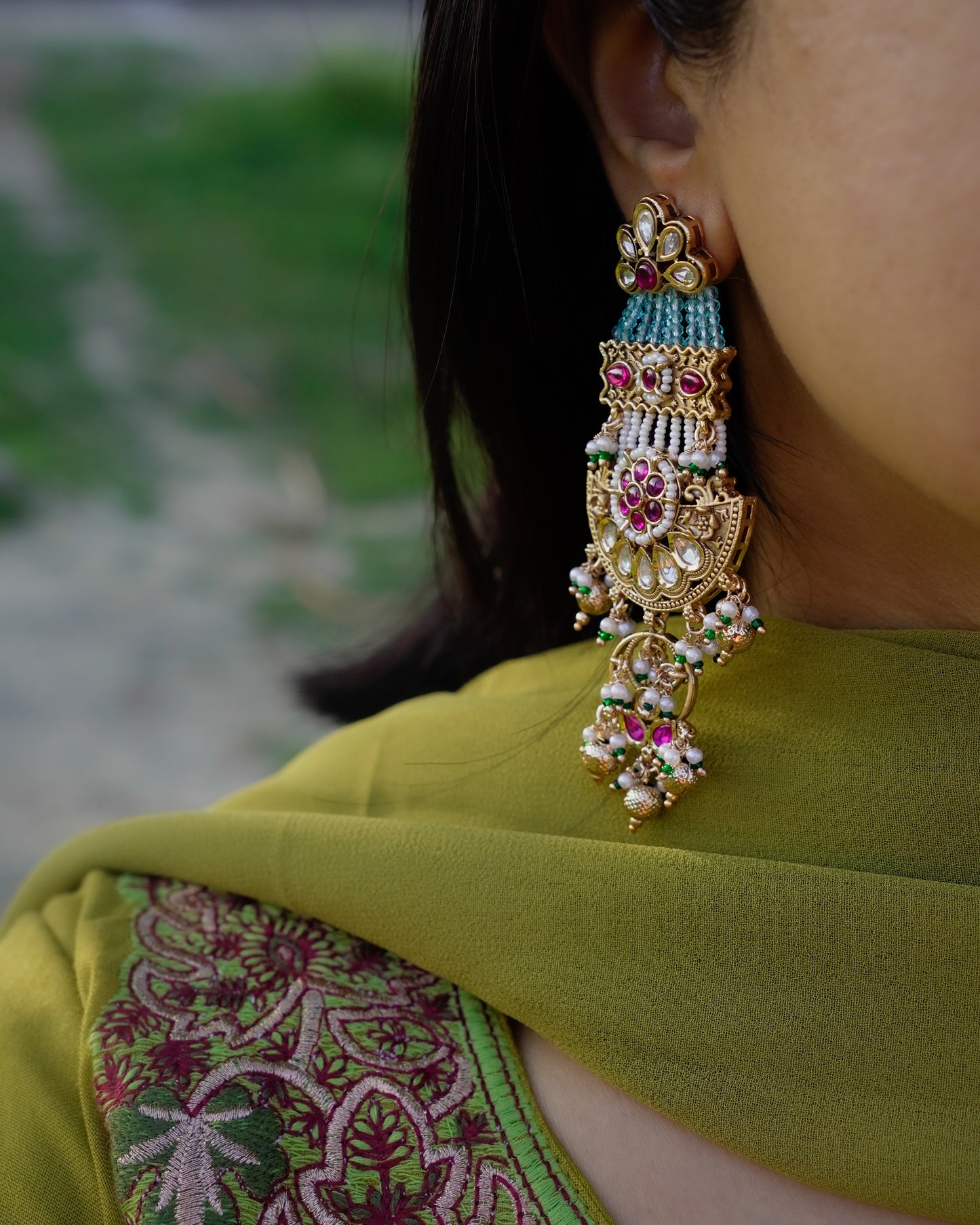 ROOP- Mughal Garden Jharoka Earrings
