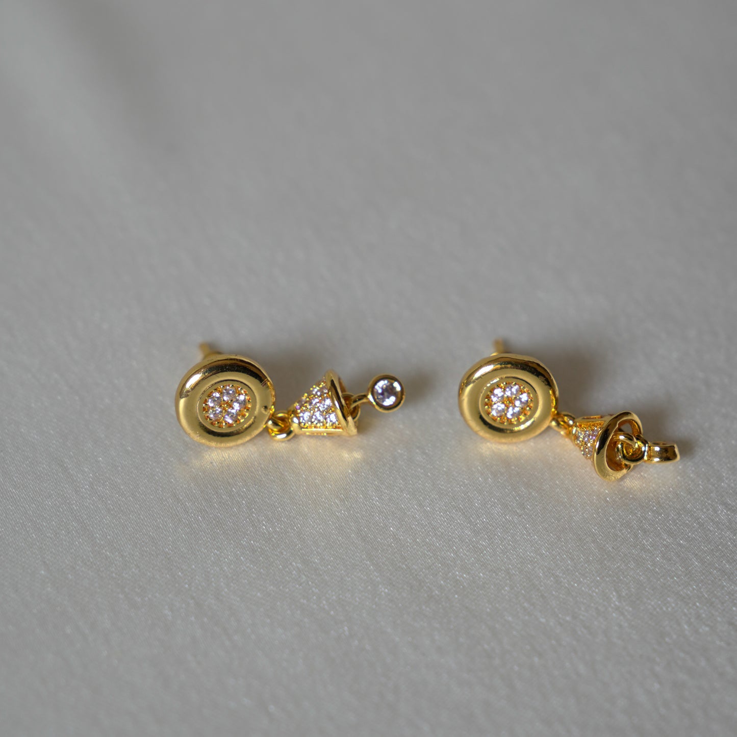 ORO- Temple Bell Mini Jhumki Earrings