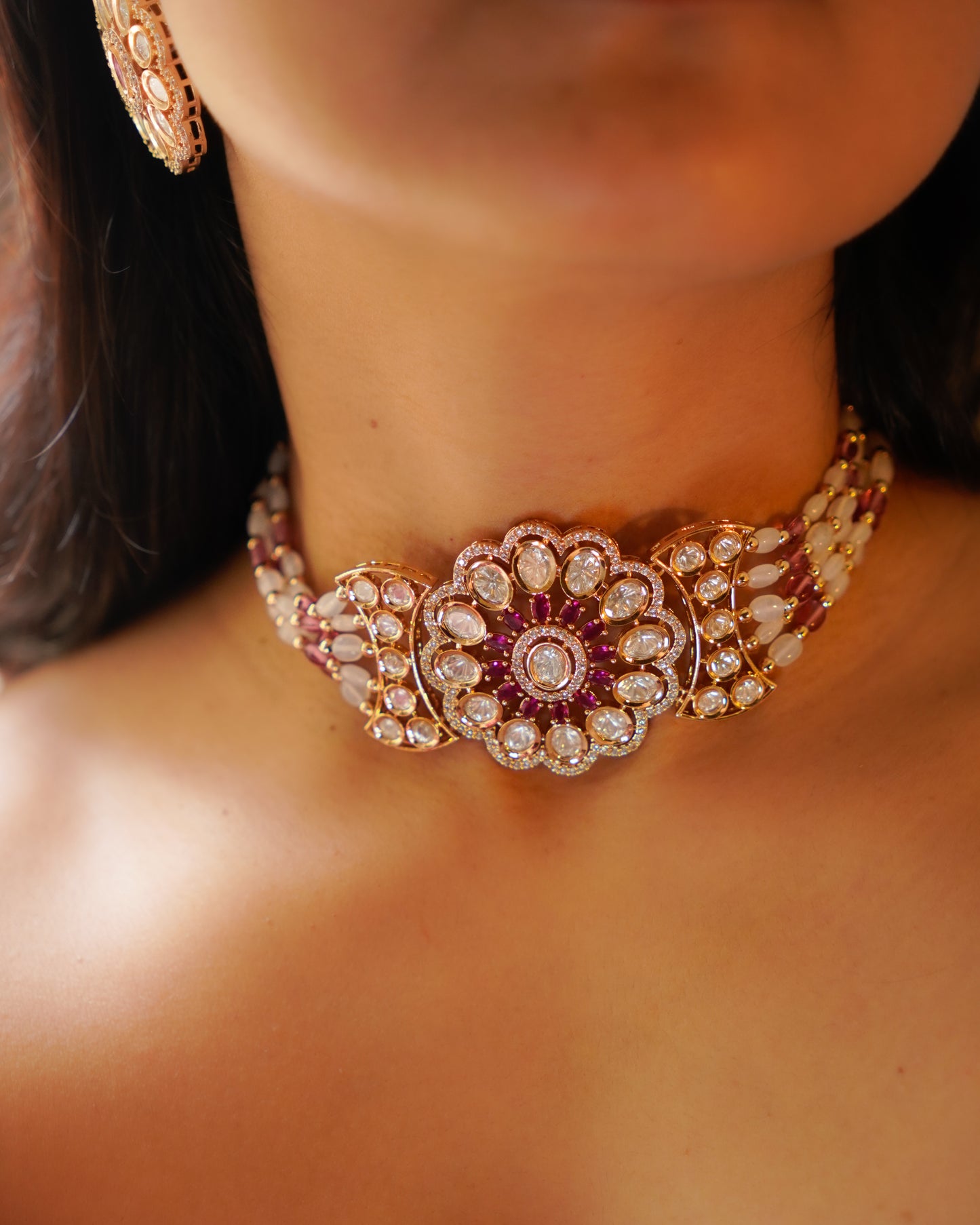ROOP- Royal Ruby Kundan Choker Set