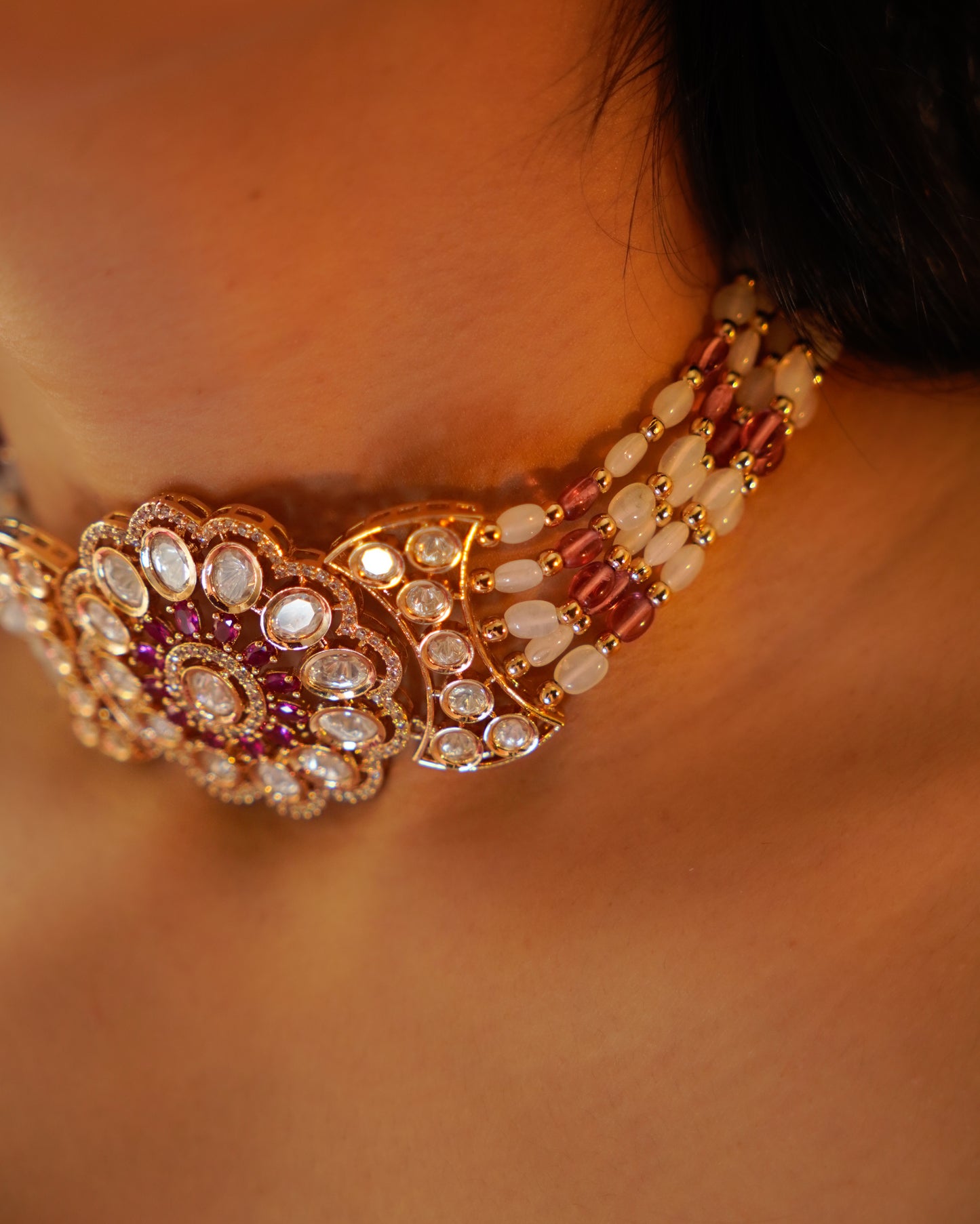 ROOP- Royal Ruby Kundan Choker Set
