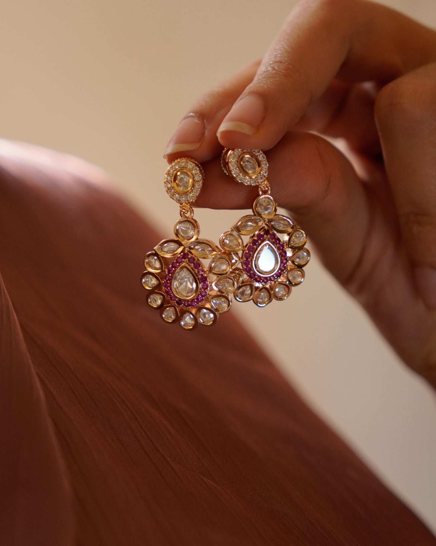 ROOP- Flower Pendant Polki Necklace