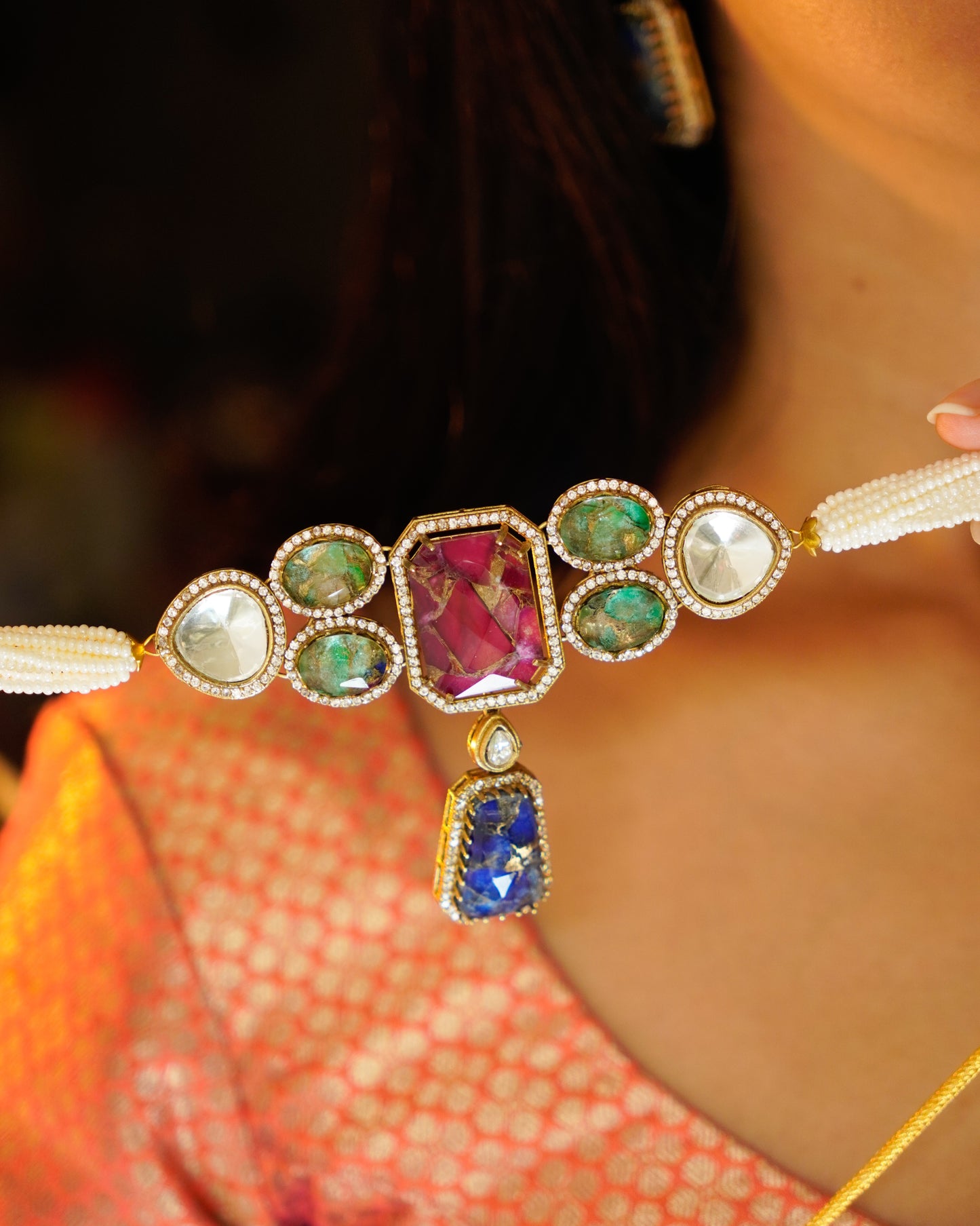 ZIKHIN- Royalty Necklace Choker Set