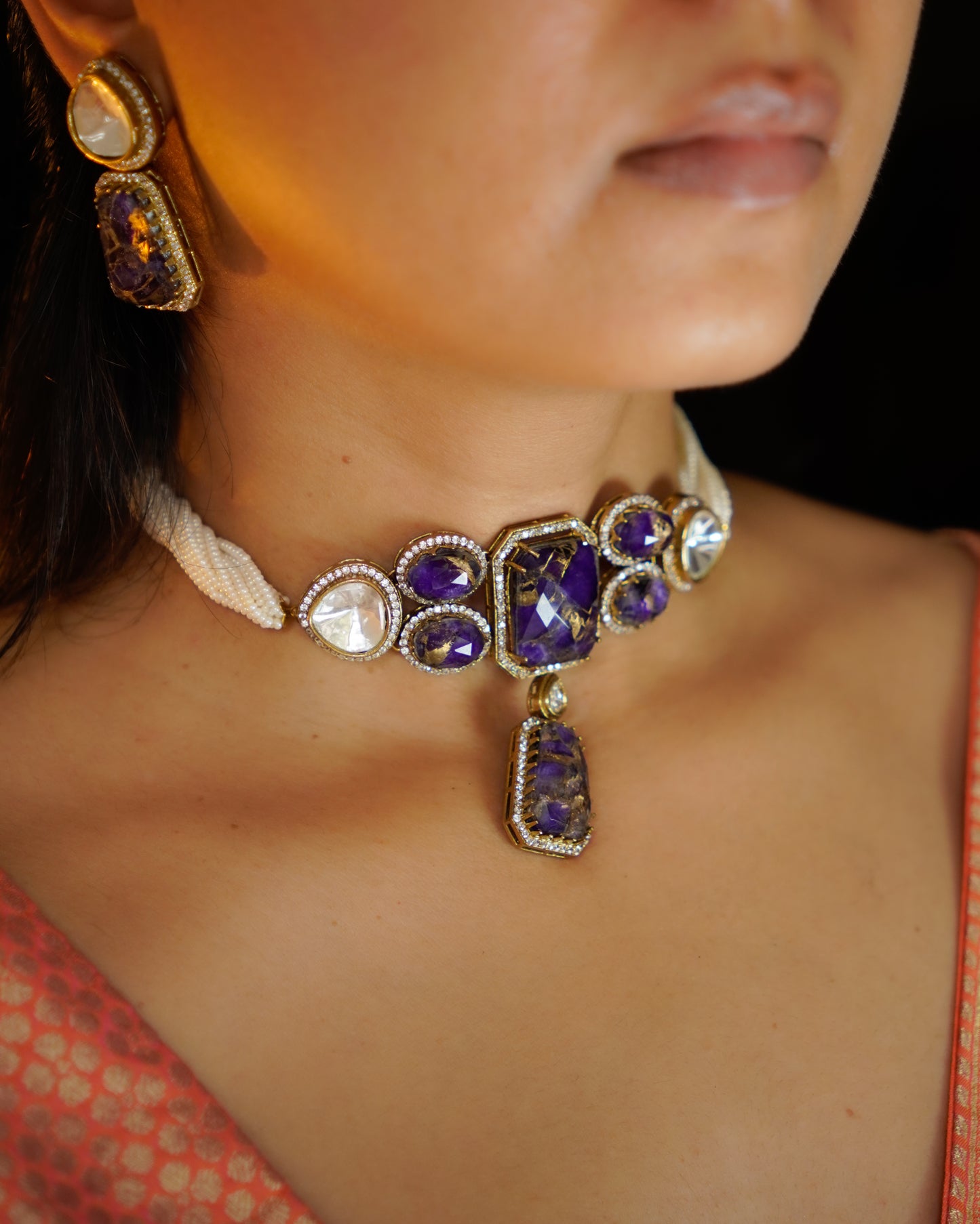 ZIKHIN- Royalty Necklace Choker Set