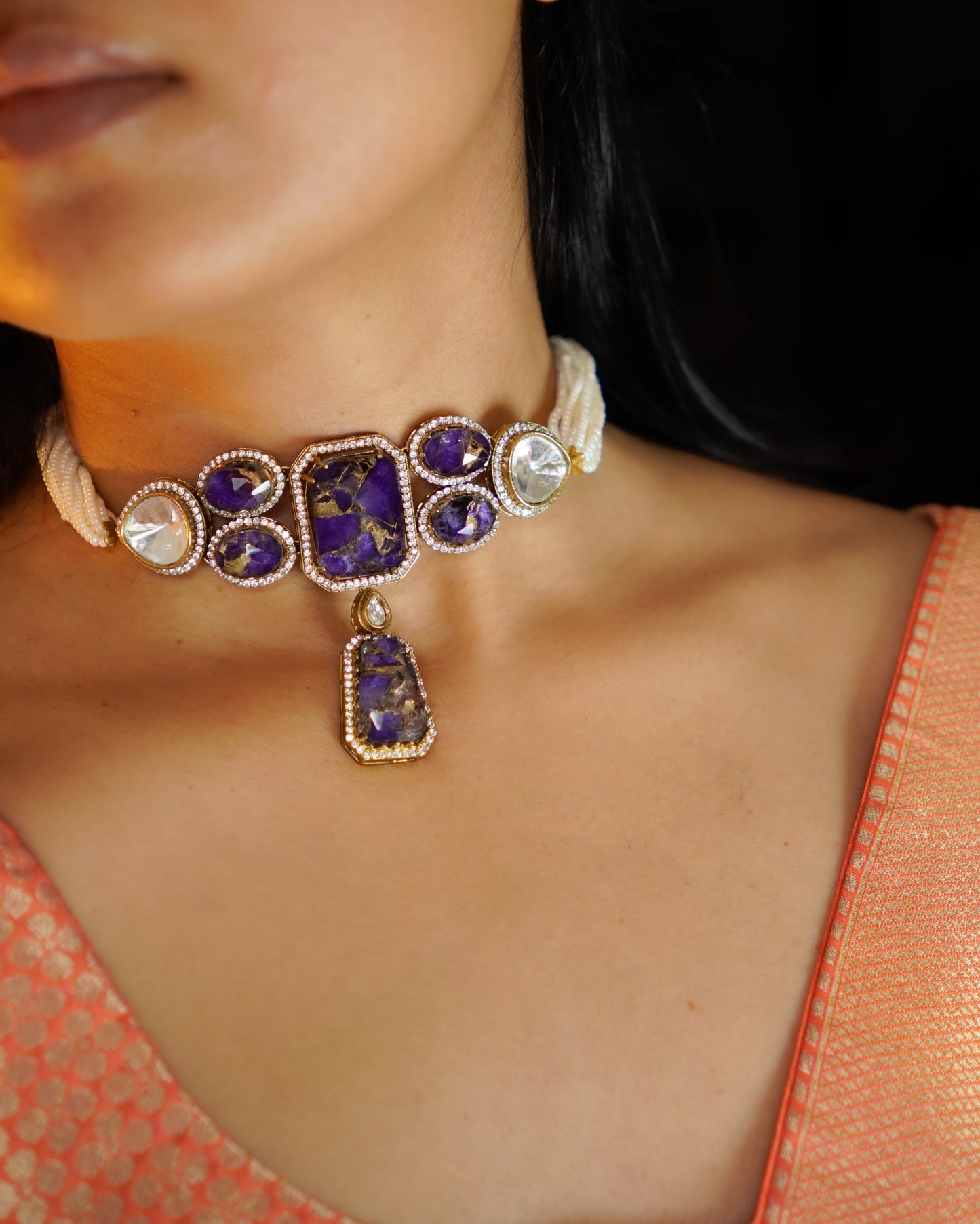 ZIKHIN- Royalty Necklace Choker Set