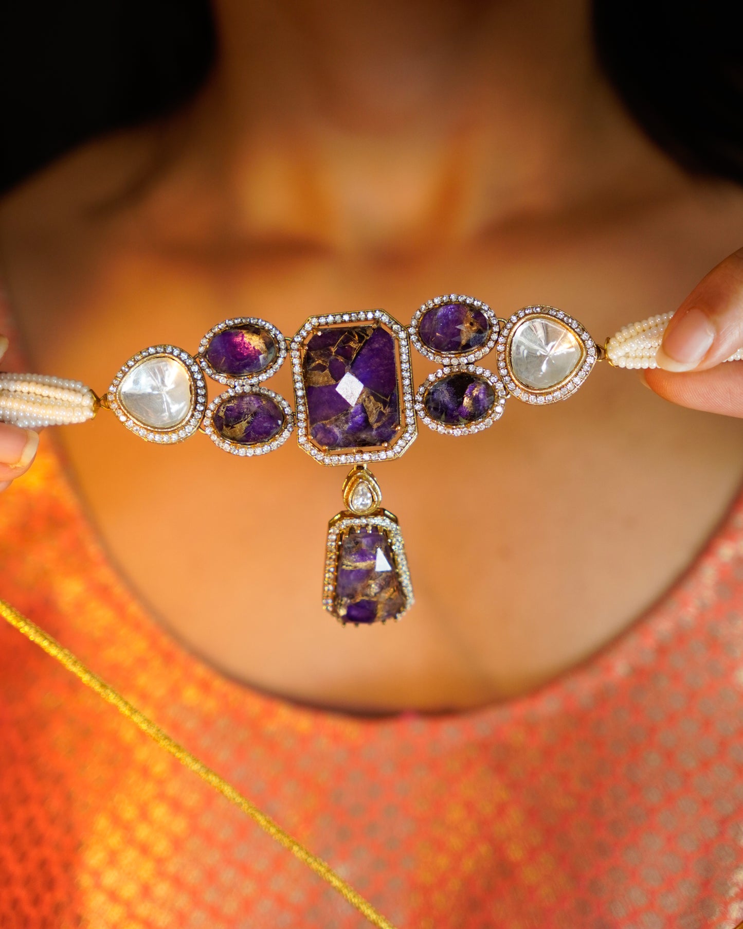 ZIKHIN- Royalty Necklace Choker Set