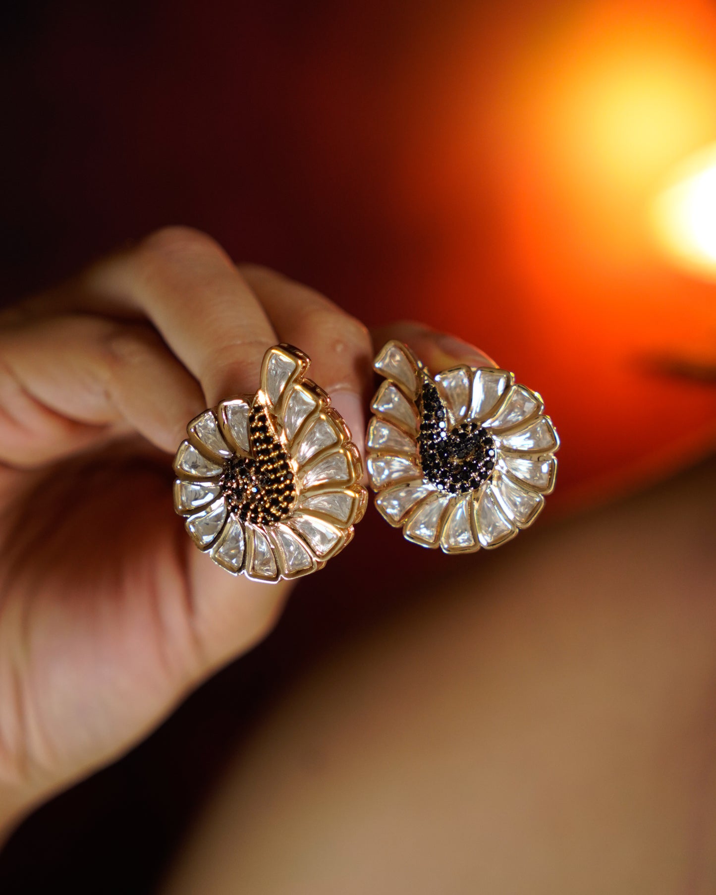ROOP- Peacock Drama Kundan Studs