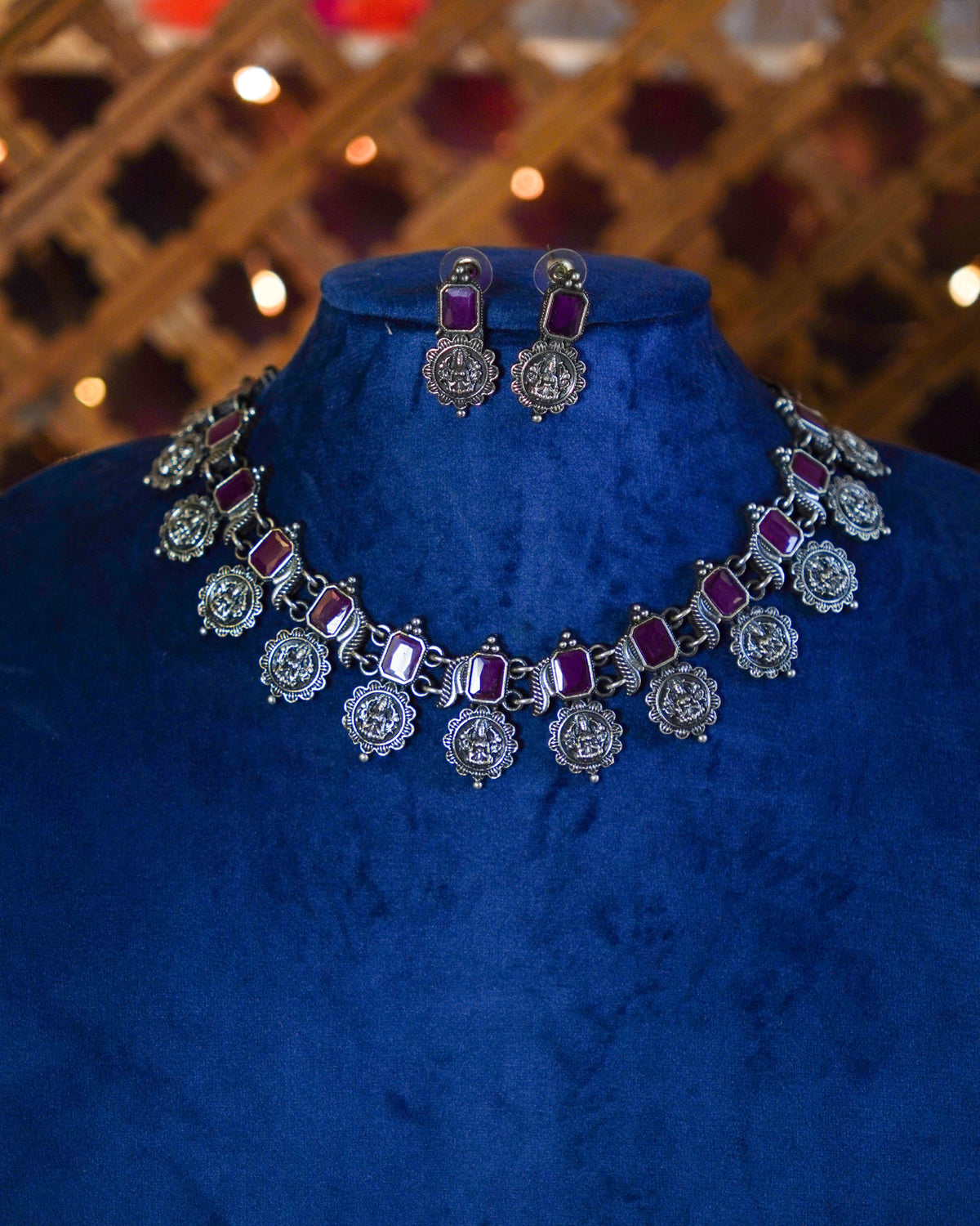 Anassa-Devi Coin Flower Necklace Set
