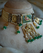 ROOP- Bride and Wedding Palki Stonework Kundan Choker Set
