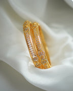 ZORA -  Premium 1 Gram Gold Plated American Diamond Kada Bangles | Micro Plated Stone Encrusted Traditional Bracelets Set of 2
