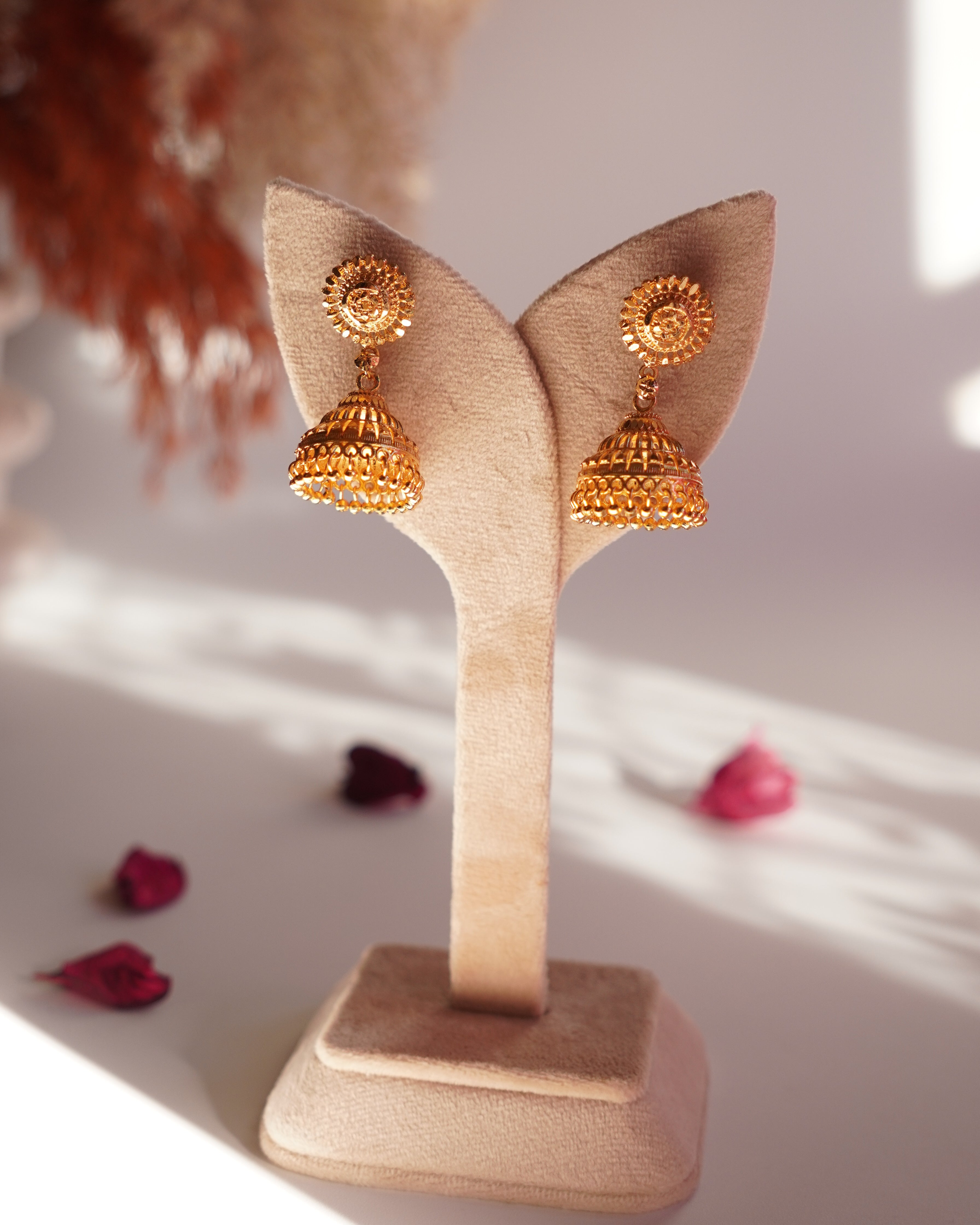 ORO- Luxurious Gold Jhumka Earrings