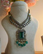 ZIKHIN-Royal Victorian Kundan Stonework Necklace Set