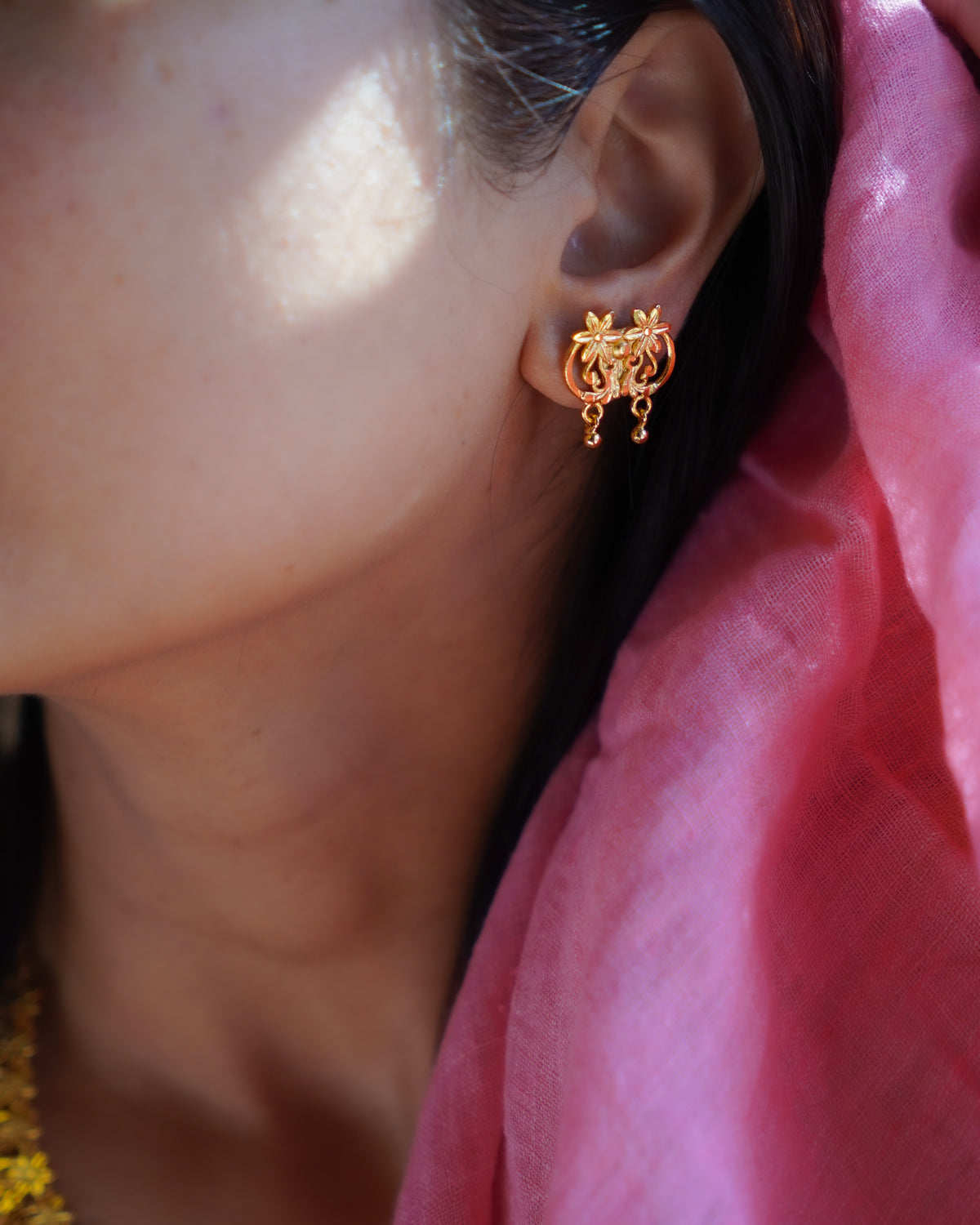 ORO-Gold Necklace with Earrings