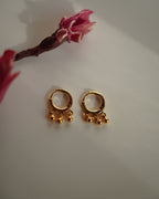 FLORA- Gold Ball Drop Hoop Earrings