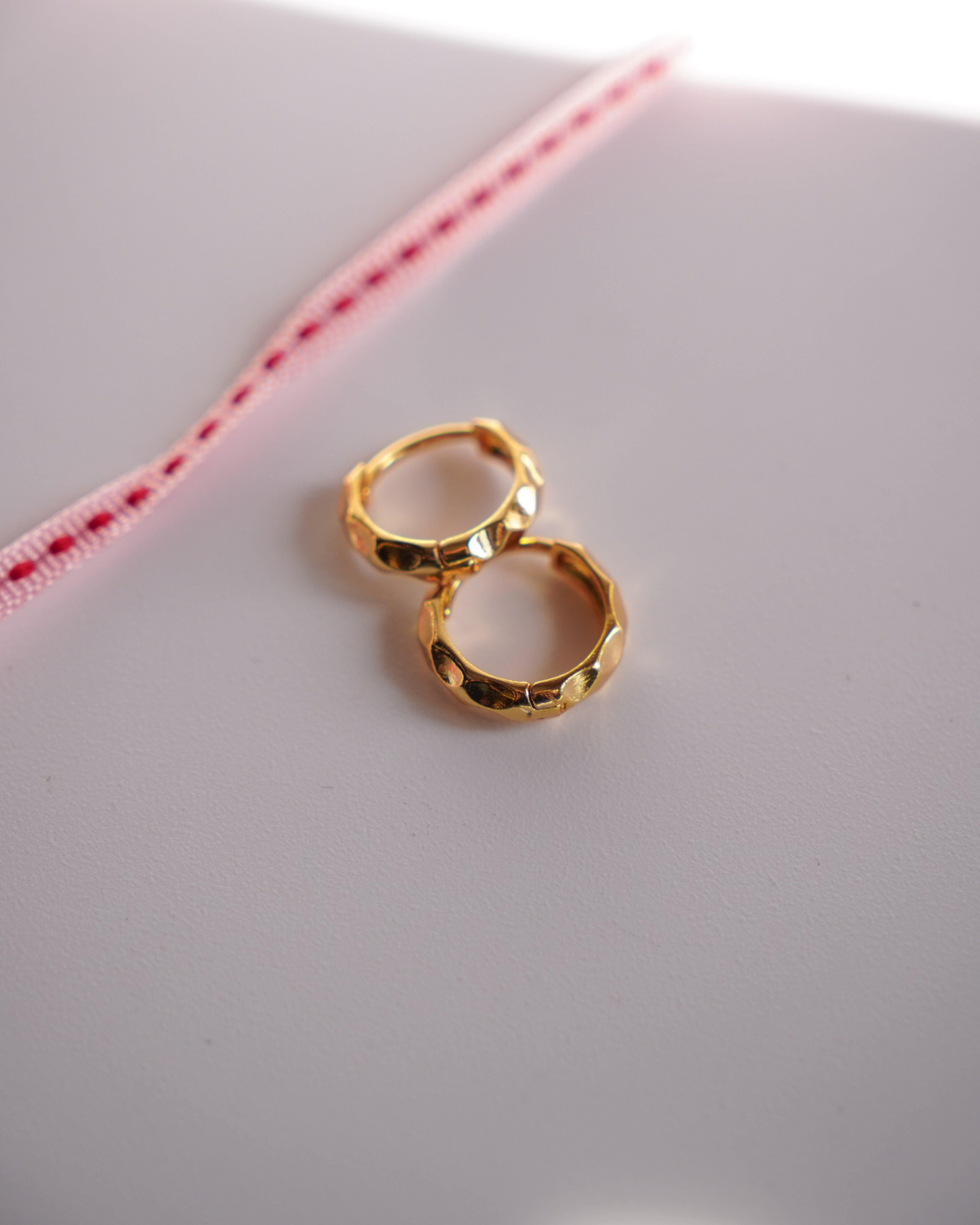 FLORA- Faceted Gold Huggie Hoop Earrings