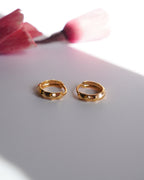 FLORA- Faceted Gold Huggie Hoop Earrings