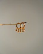 FLORA- Gold Ball Drop Hoop Earrings