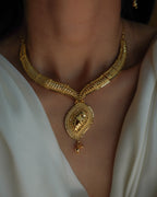 ORO- Traditional Paisley Necklace Set with Earrings