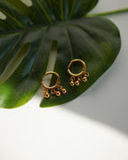 FLORA- Gold Ball Drop Hoop Earrings
