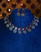 Anassa-Devi Coin Flower Necklace Set