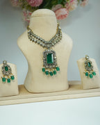 ZIKHIN-Royal Victorian Kundan Stonework Necklace Set