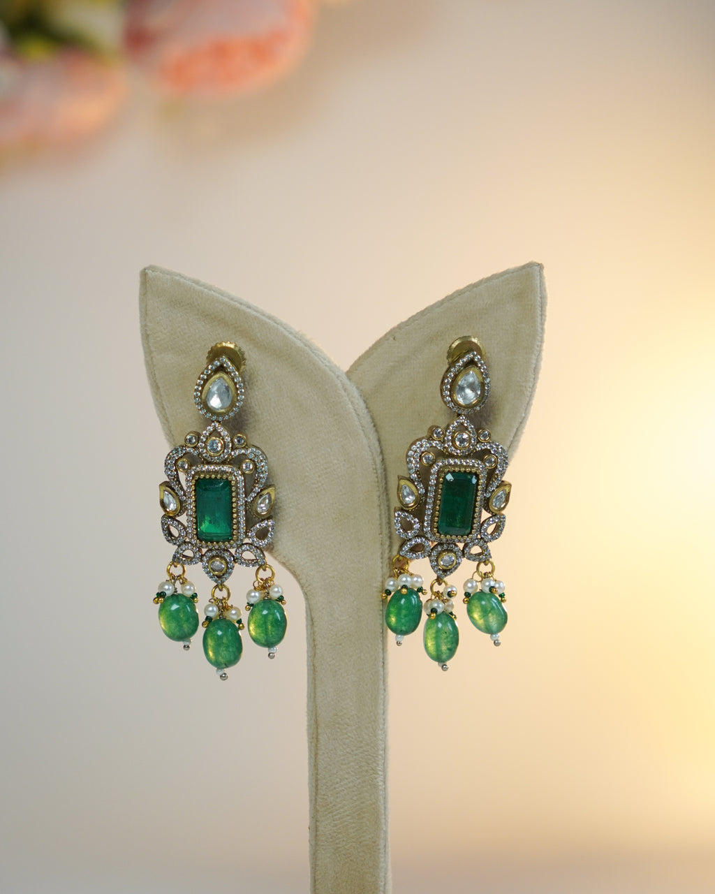 ZIKHIN-Royal Victorian Kundan Stonework Necklace Set